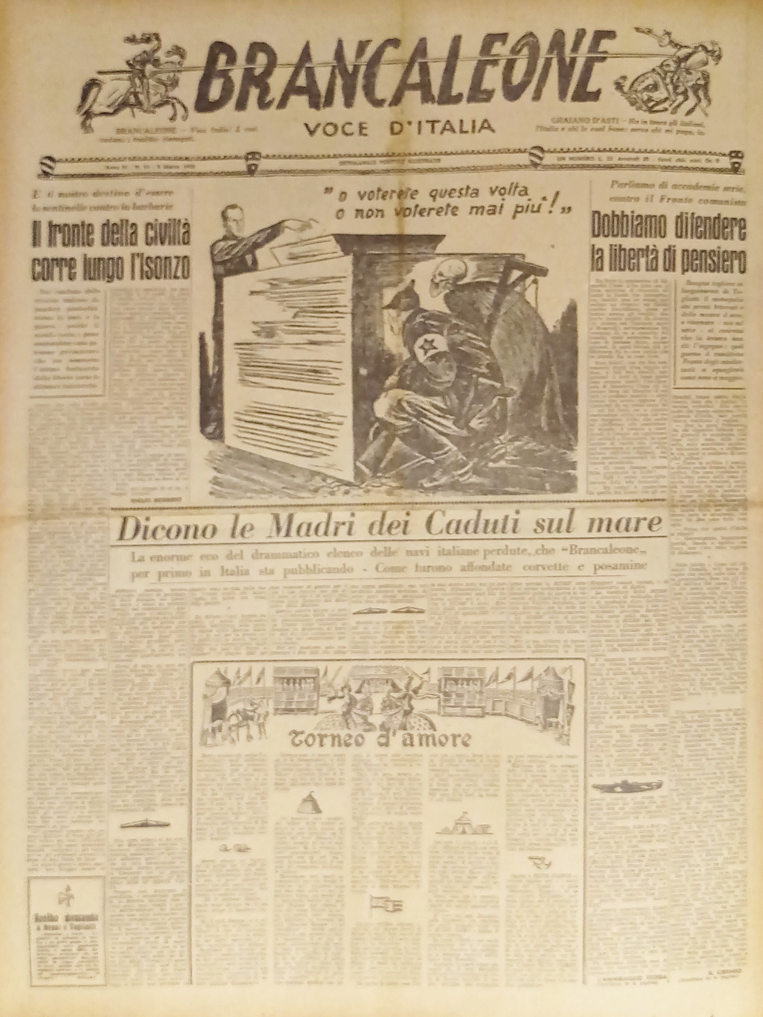 Settimanale Politico - Brancaleone N. 10 - 1948 Il fronte …