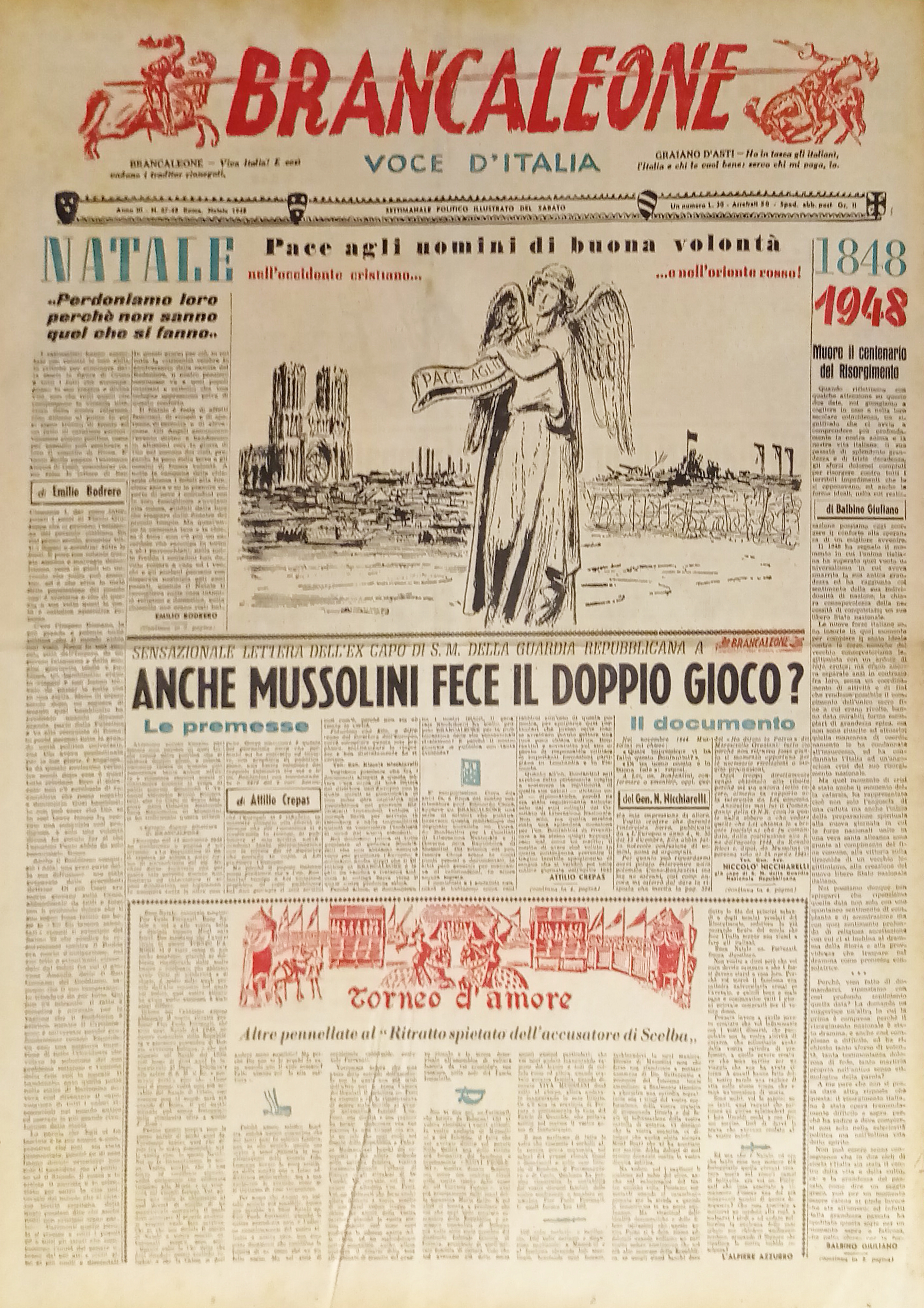 Settimanale Politico - Brancaleone N. 47-48 - 1948 Pace agli …