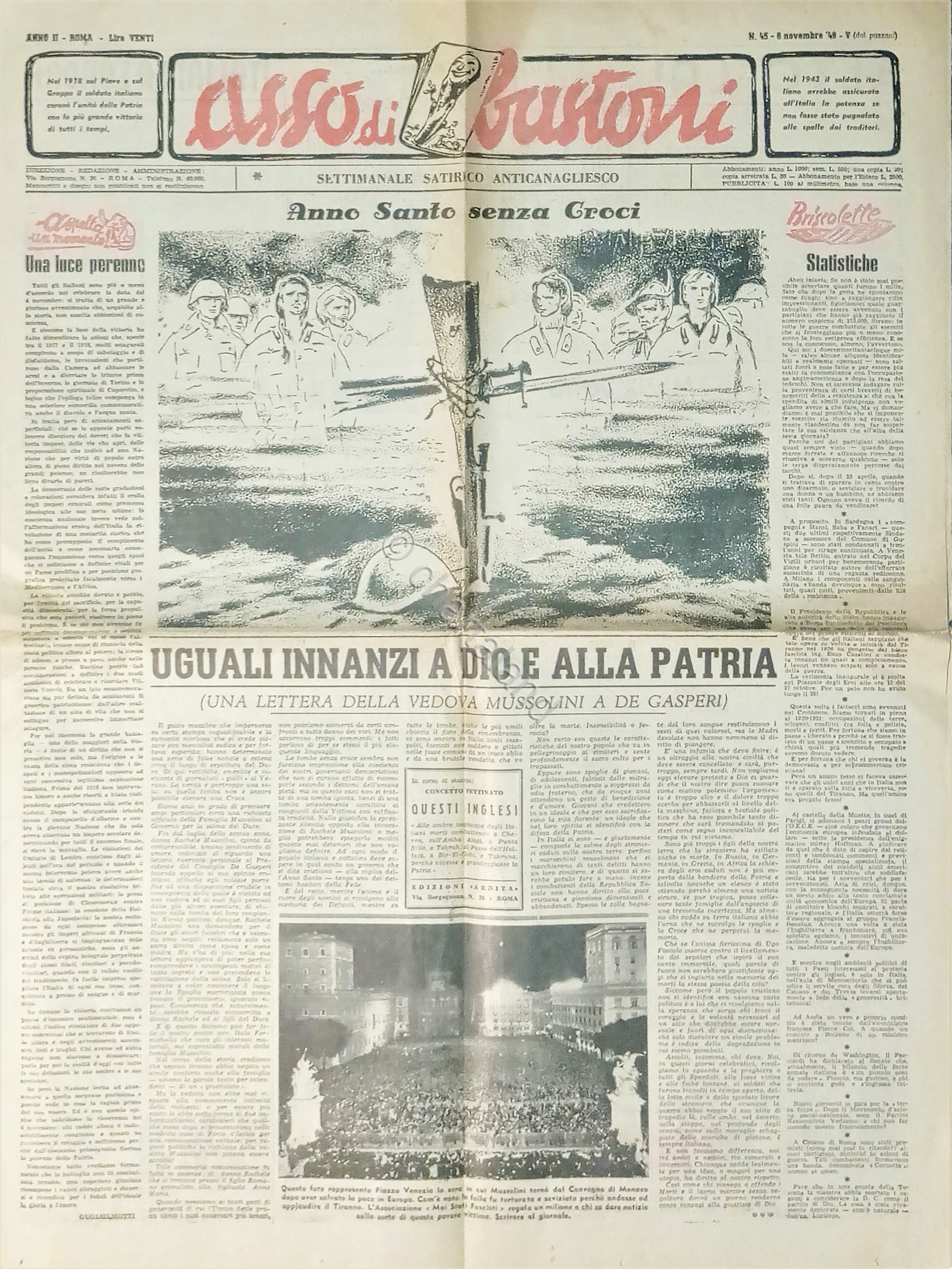 Settimanale Satirico Anticanagliesco - Asso di Bastone N. 45 - …