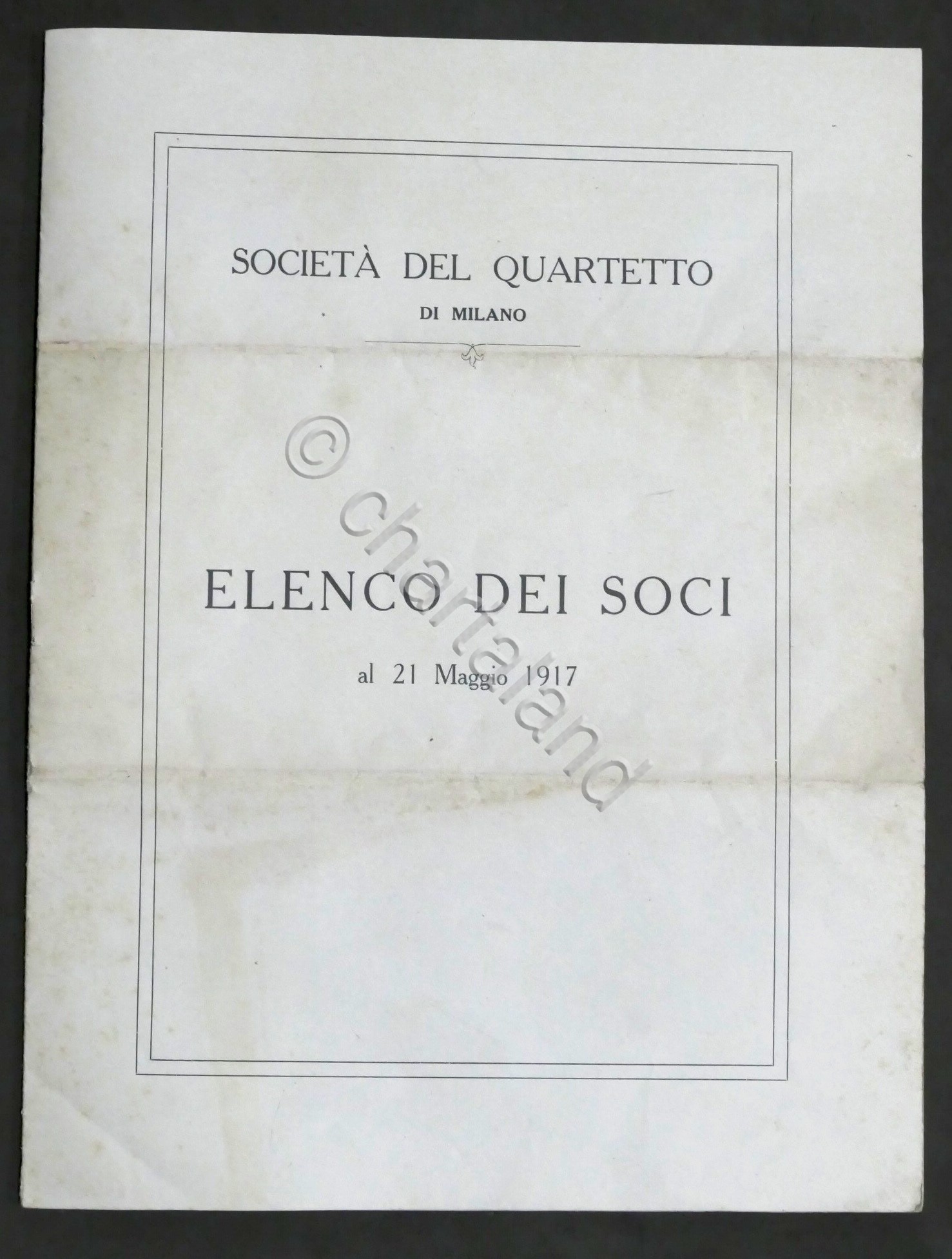 Società del quartetto di Milano - Elenco dei soci al …
