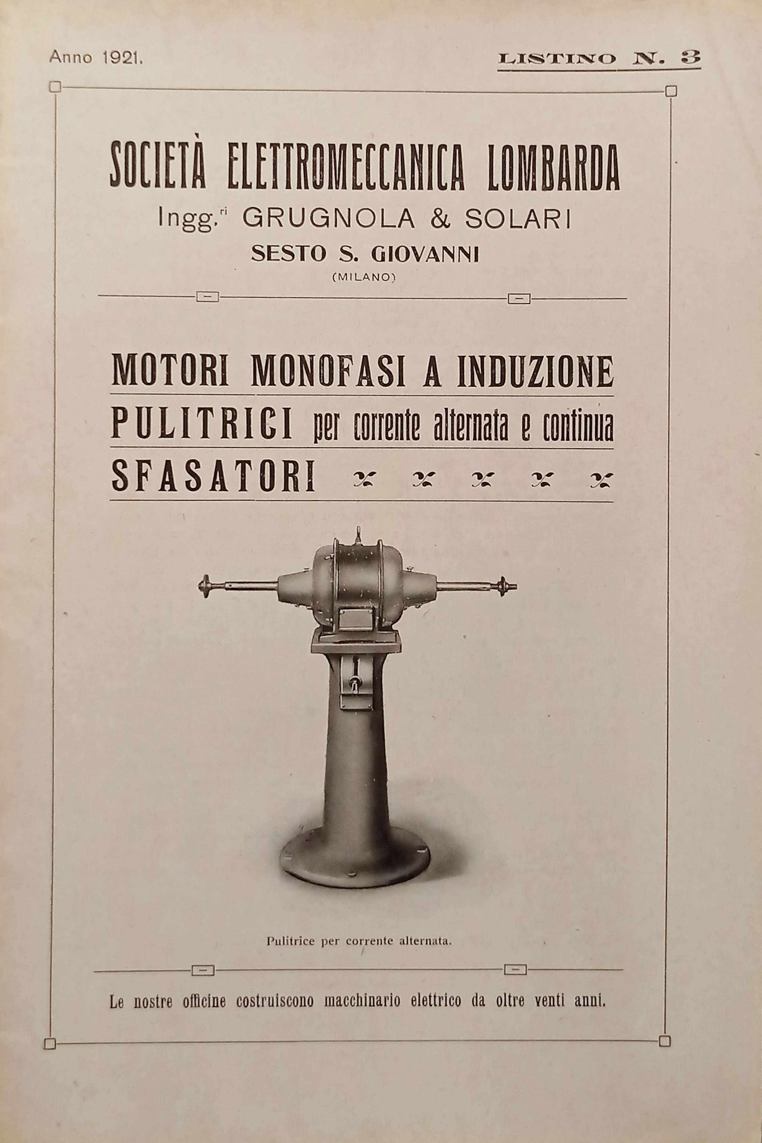 Società Elettromeccanica - Listino N. 3 Motori Monofasi a Induzione …