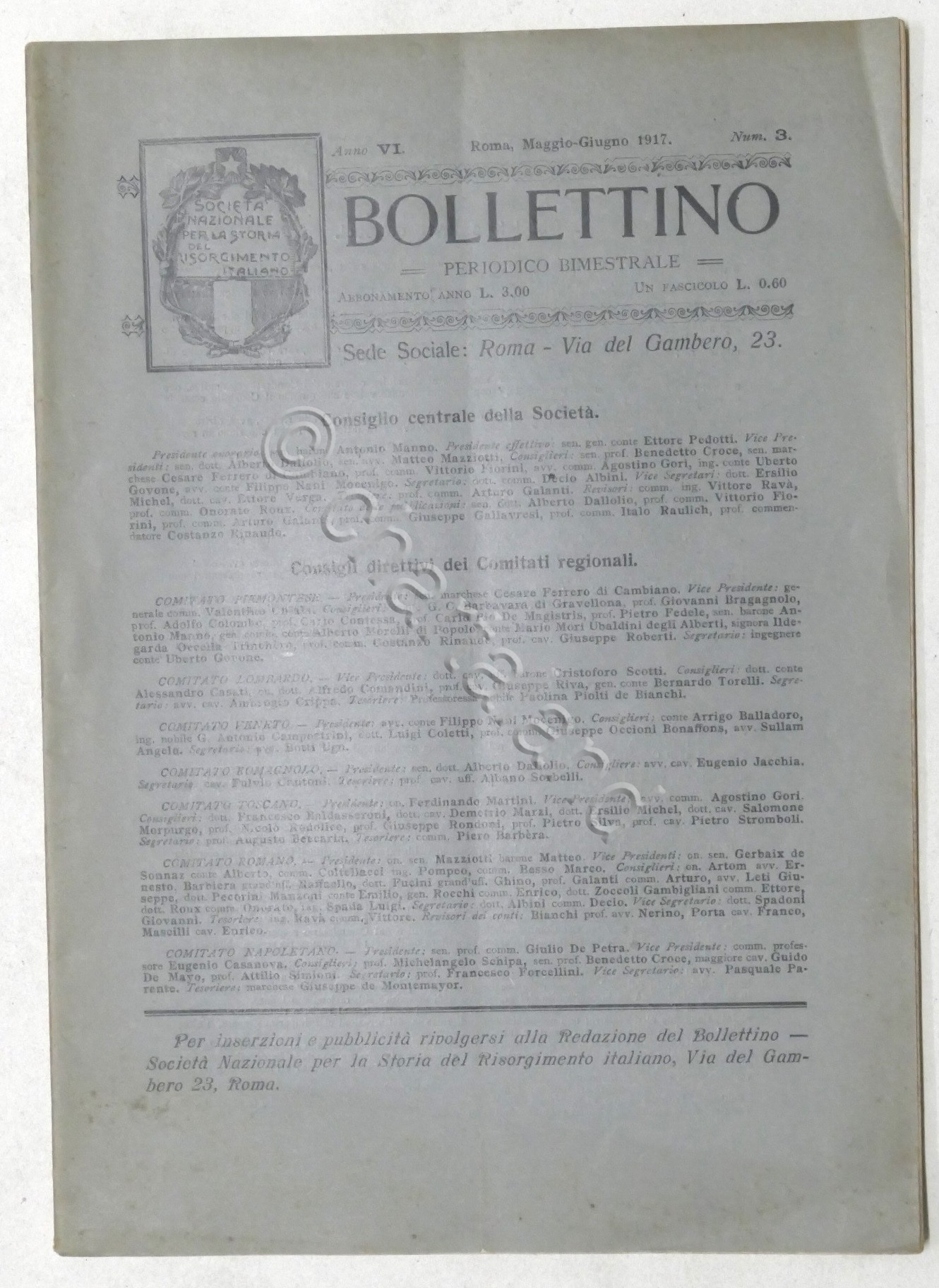 Società Nazionale per la Storia del Risorgimento - Bollettino N. …