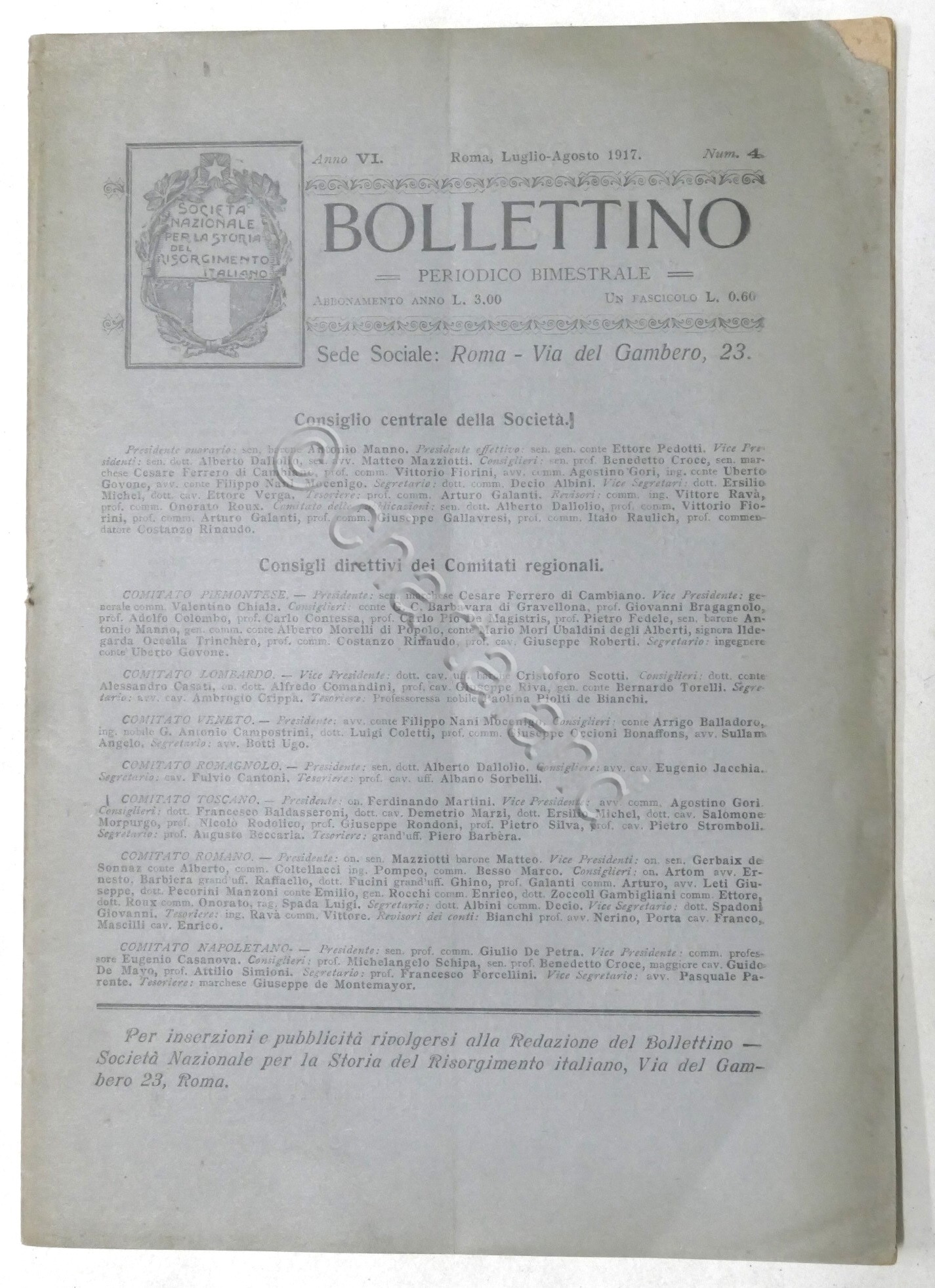 Società Nazionale per la Storia del Risorgimento - Bollettino N. …