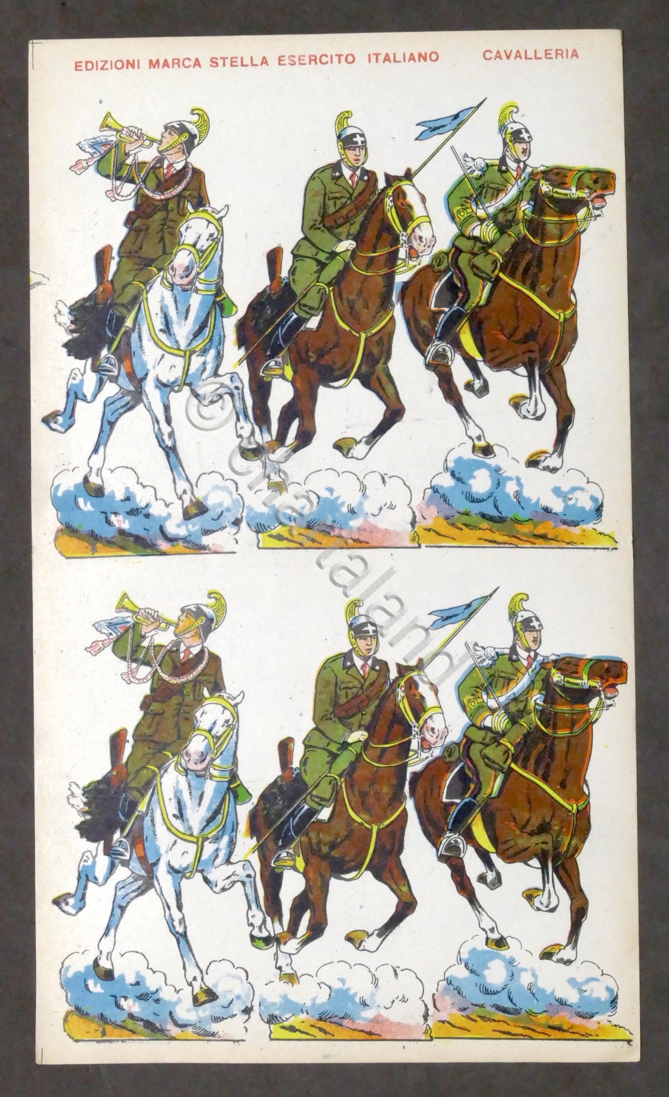 Soldatini Carta da ritagliare Marca Stella Esercito Italiano Cavalleria anni …