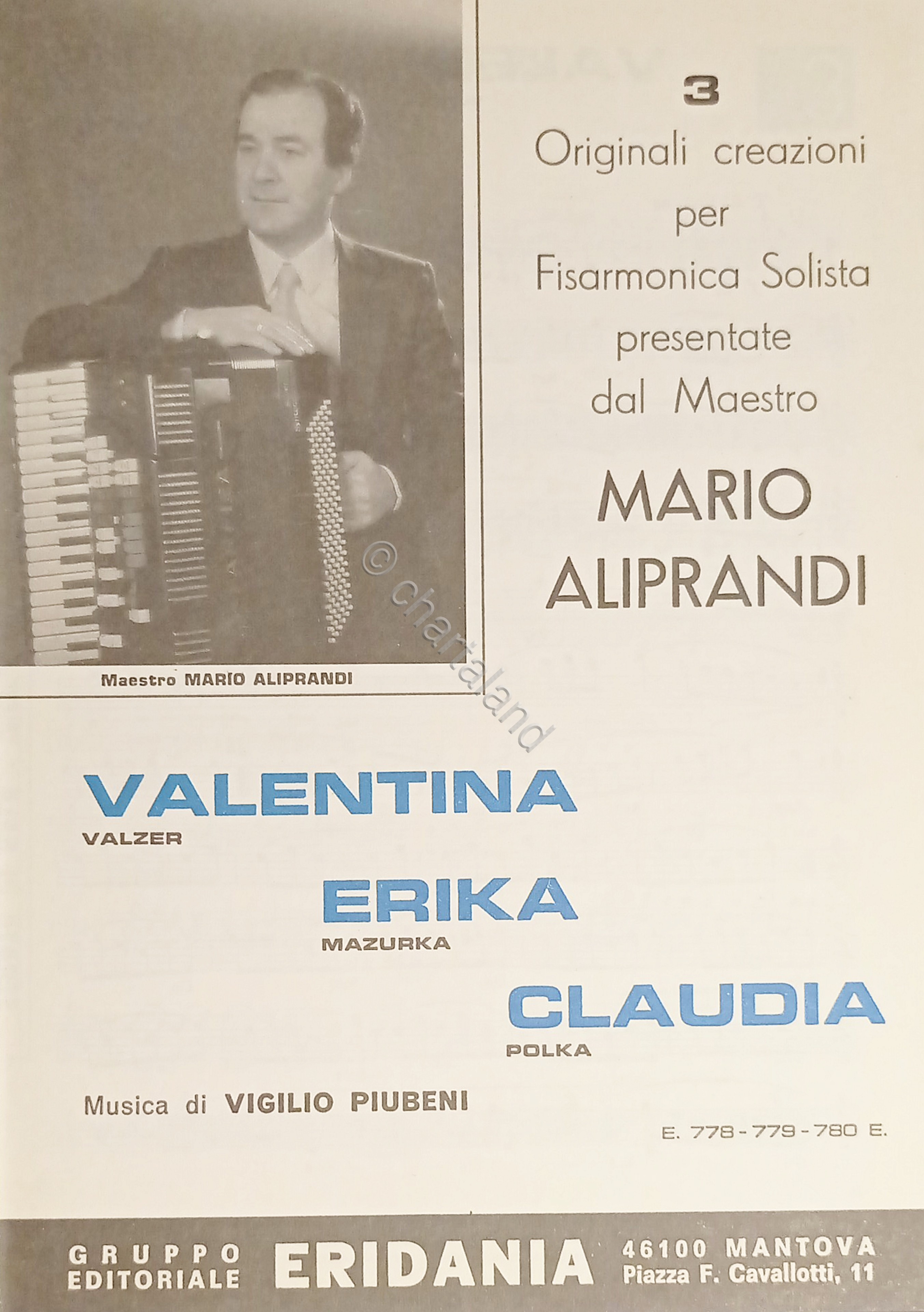 Spartiti - 3 Originali Creazioni per Fisarmonica Solista di Mario …