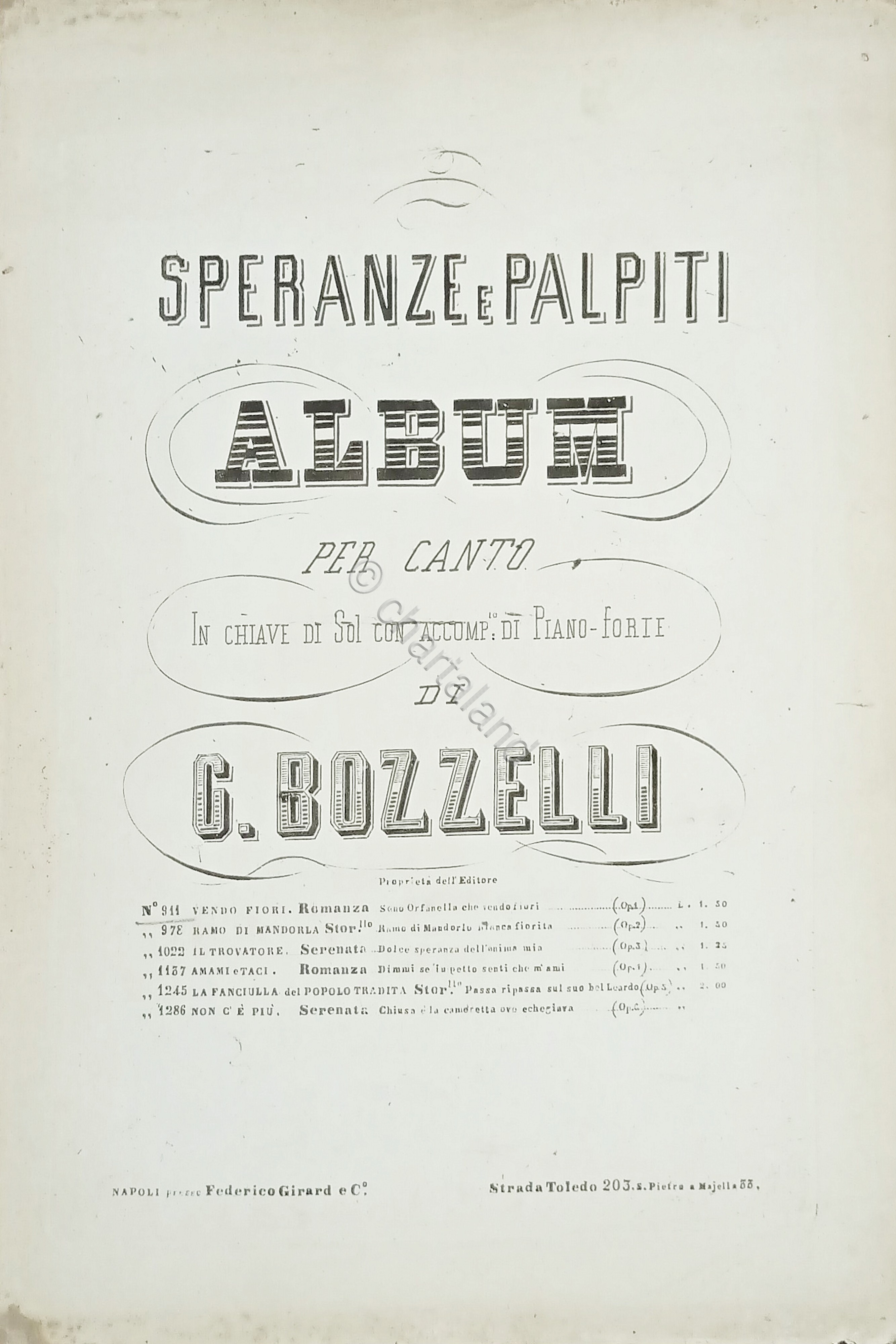 Spartiti - Album per Canto di G. Bozzelli - Vendo …