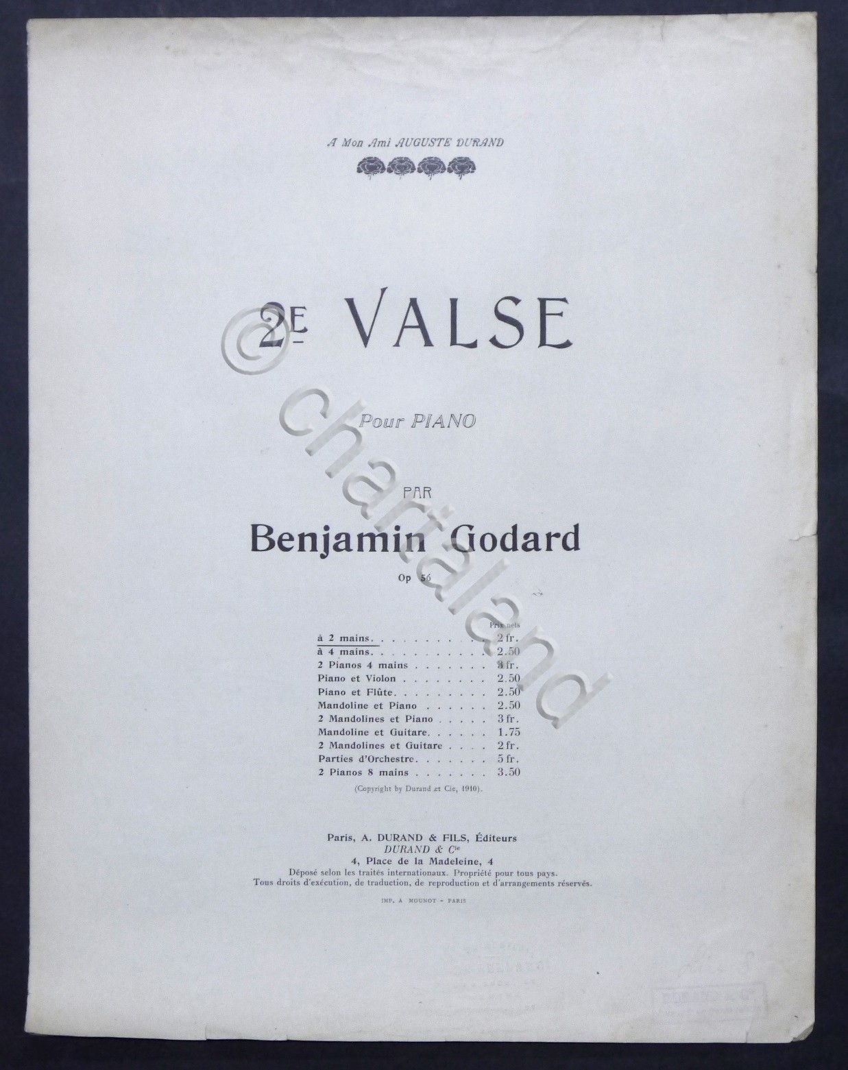 Spartiti - B. Godard - 2° Valse pour piano à …