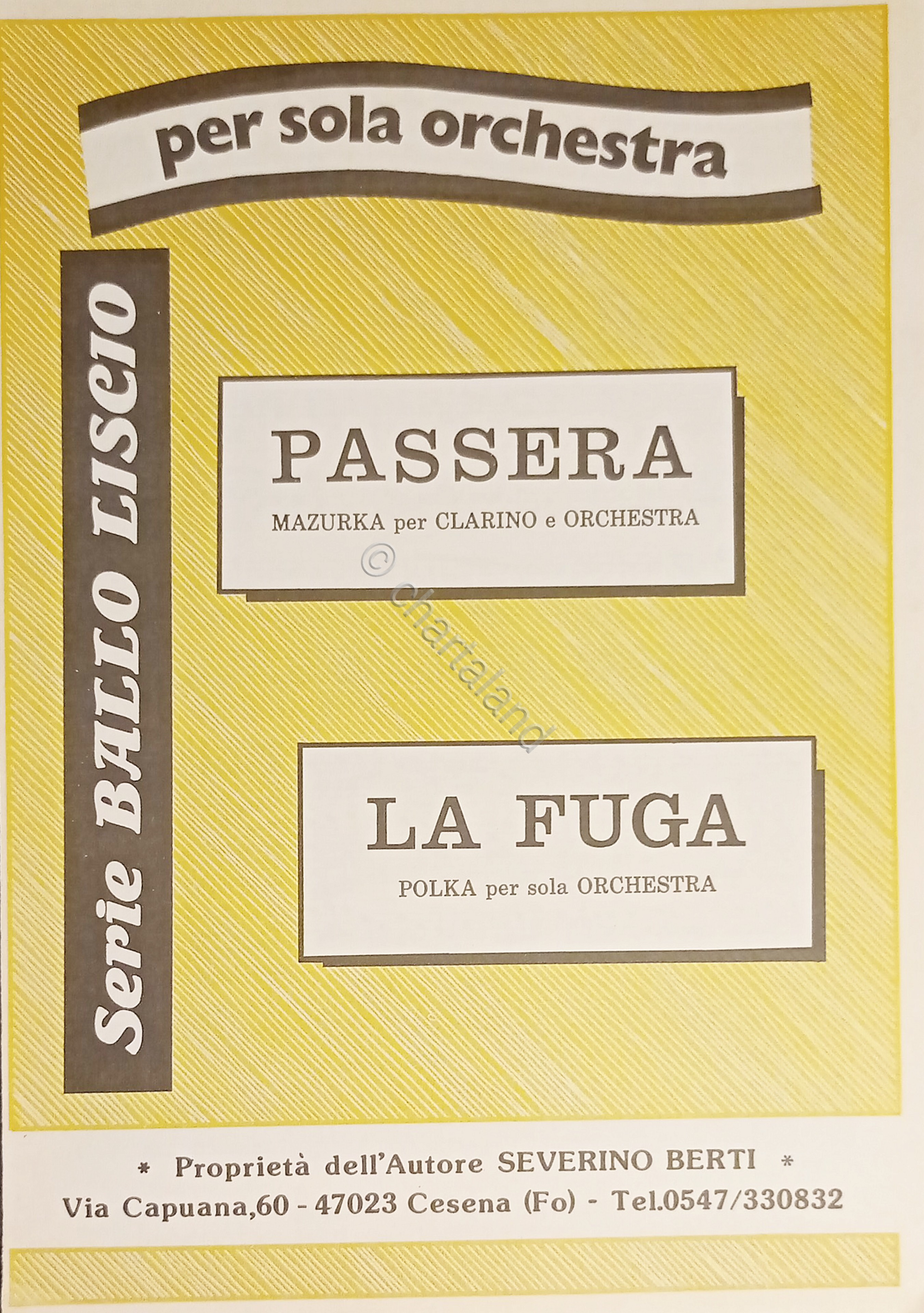 Spartiti - Ballo Liscio per Sola Orchestra - Passera - …