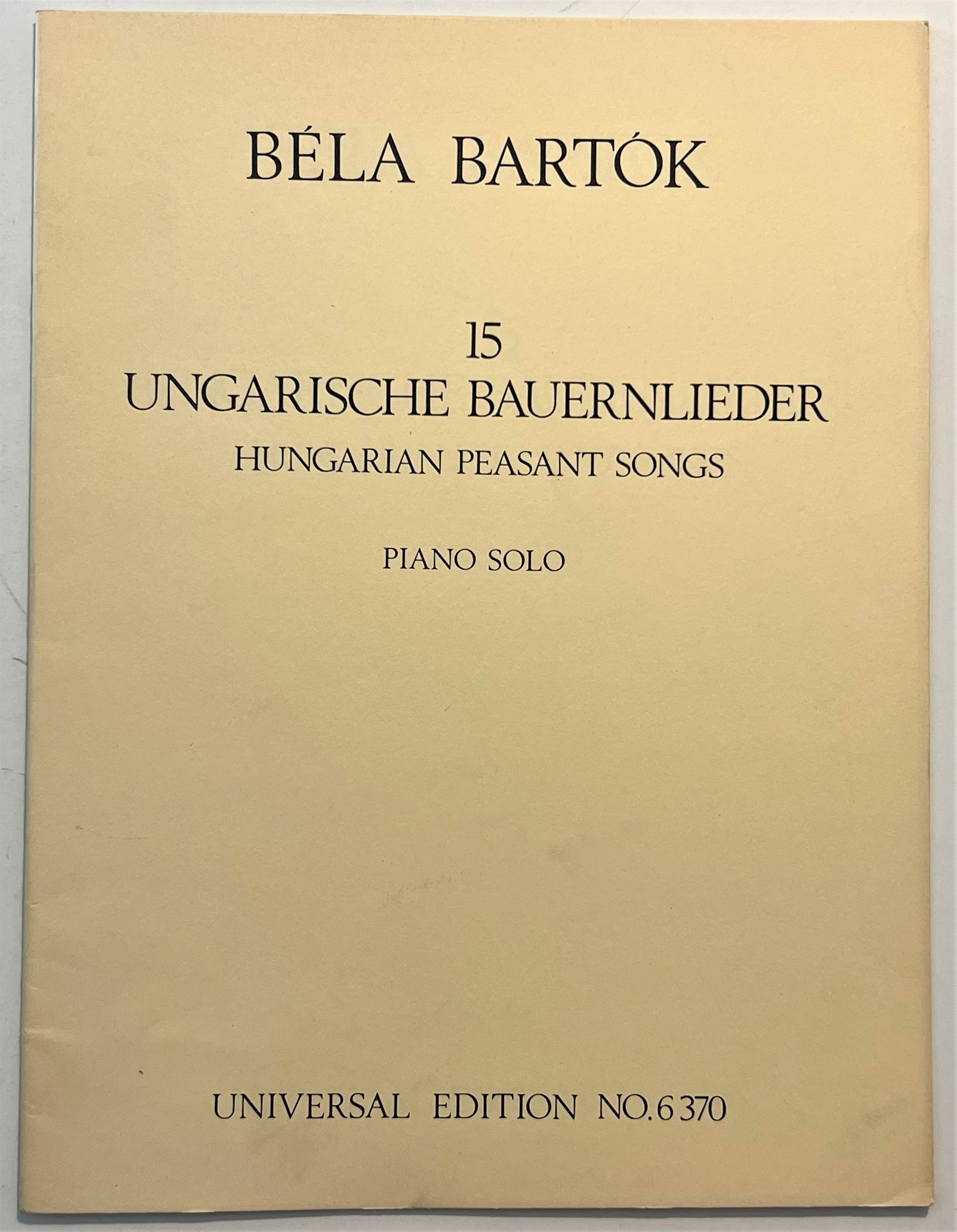 Spartiti - Béla Bartók - 15 Ungarische Bayern Lieder - …