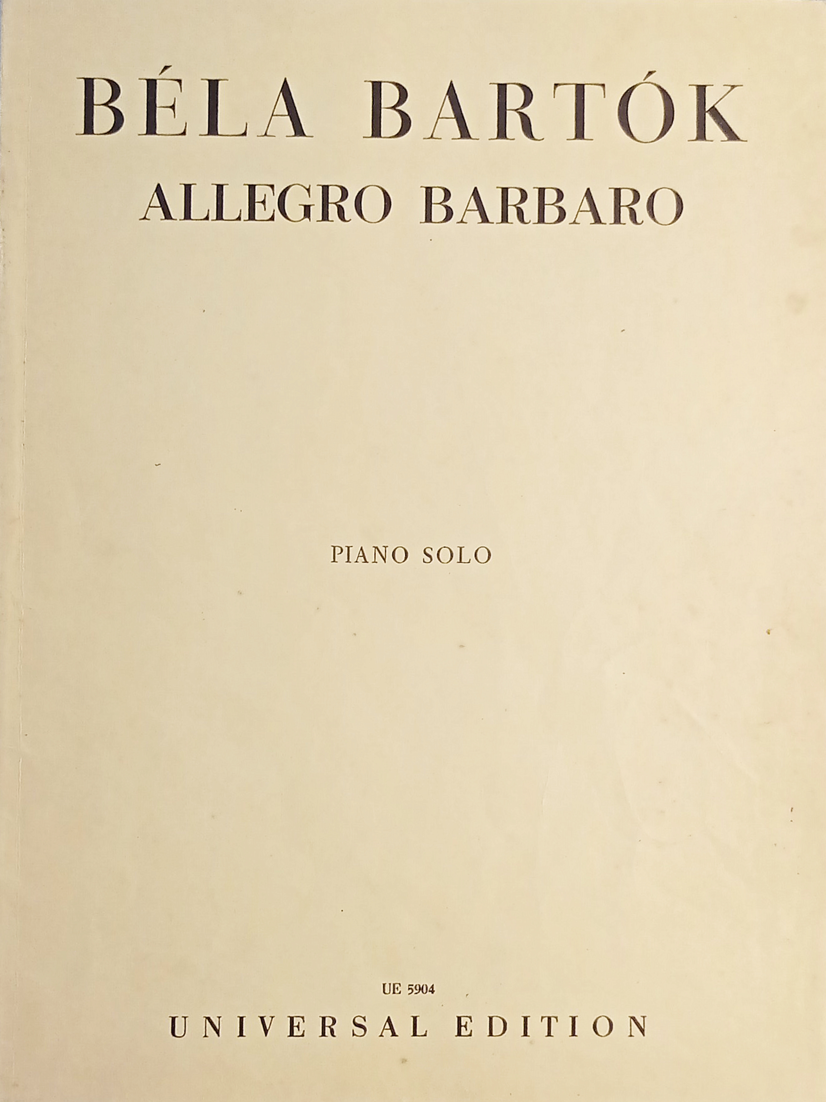 Spartiti - Béla Bartók - Allegro Barbaro - Piano Solo