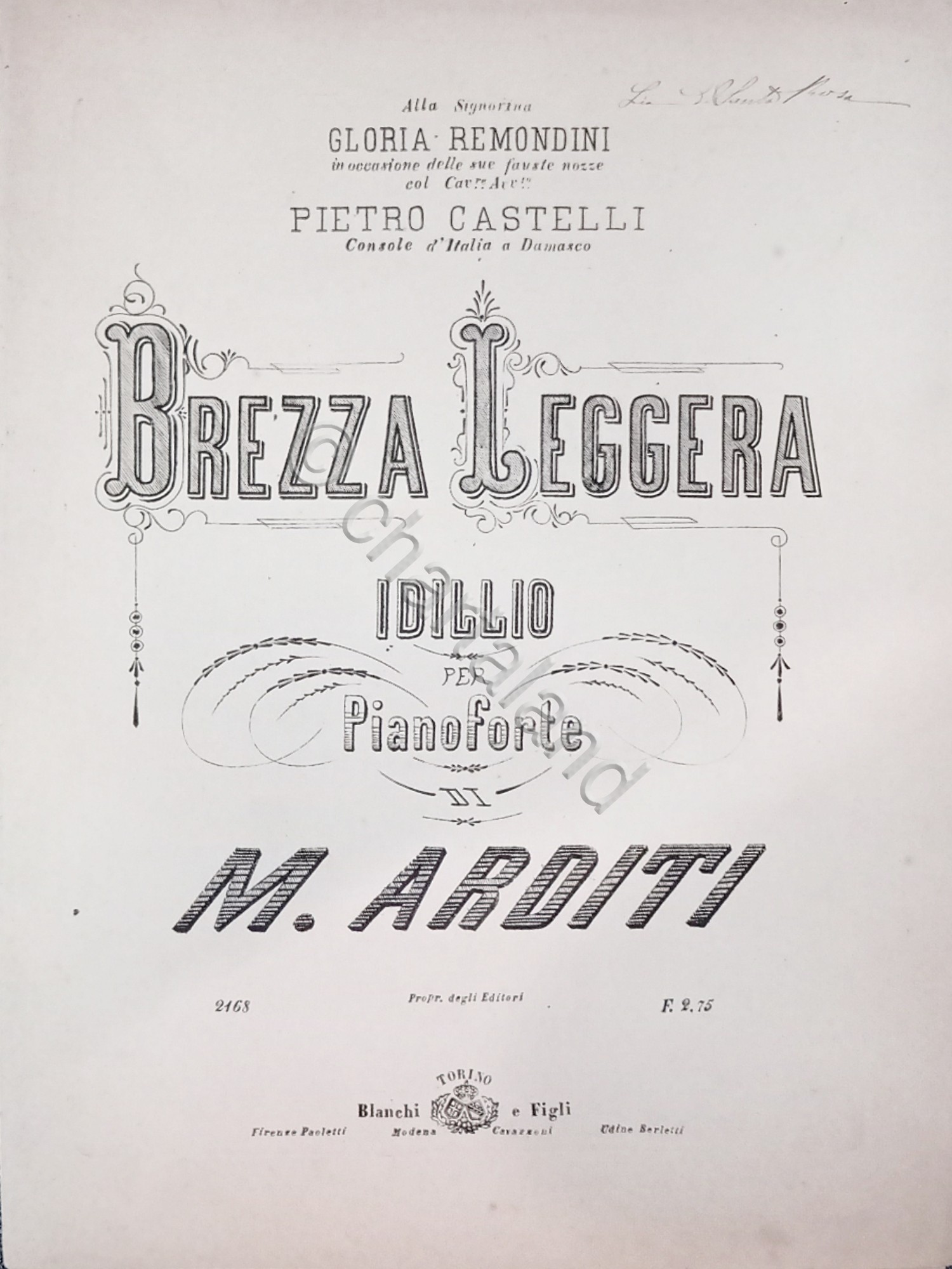 Spartiti - Brezza Leggera - idillio per Pianoforte di M. …