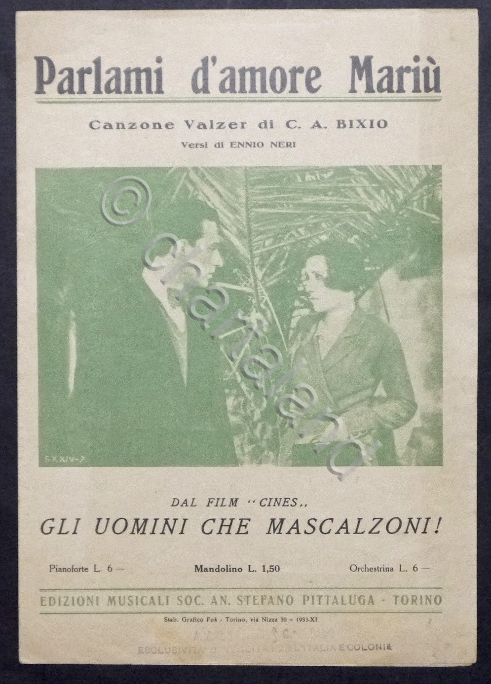 Spartiti - C.A. Bixio - Parlami d'amore Mariù - Canzone …