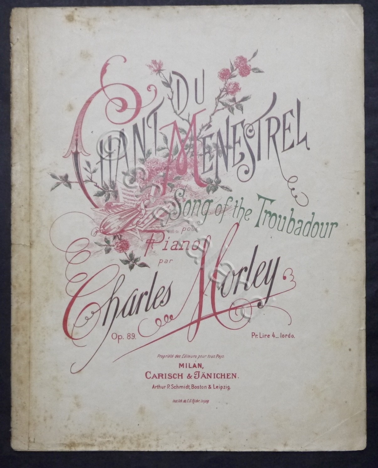 Spartiti - C. Morley - Chant du Menestrel - pianoforte …