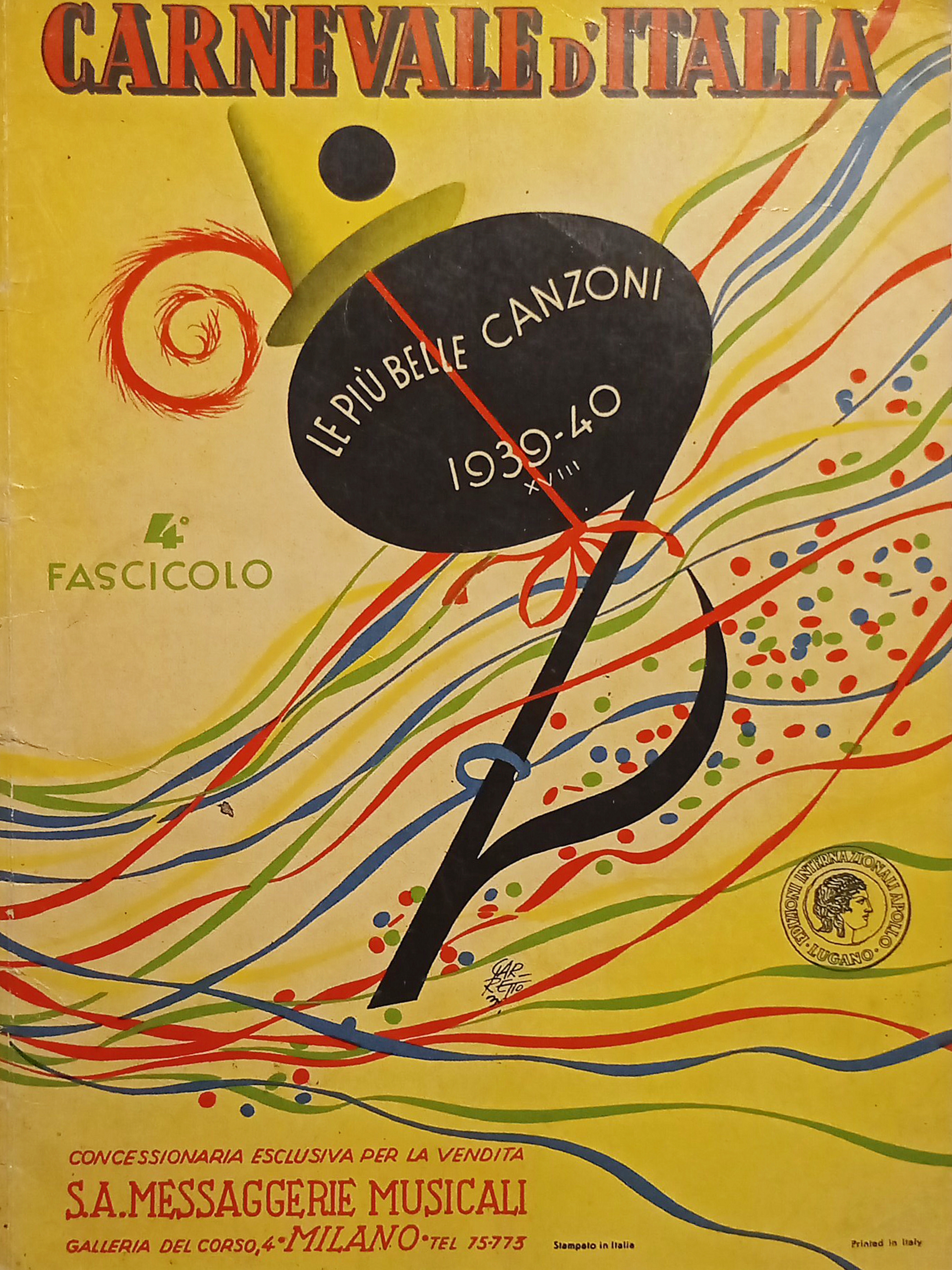 Spartiti - Carnevale d'Italia - Le più belle canzone 1939-1940 …