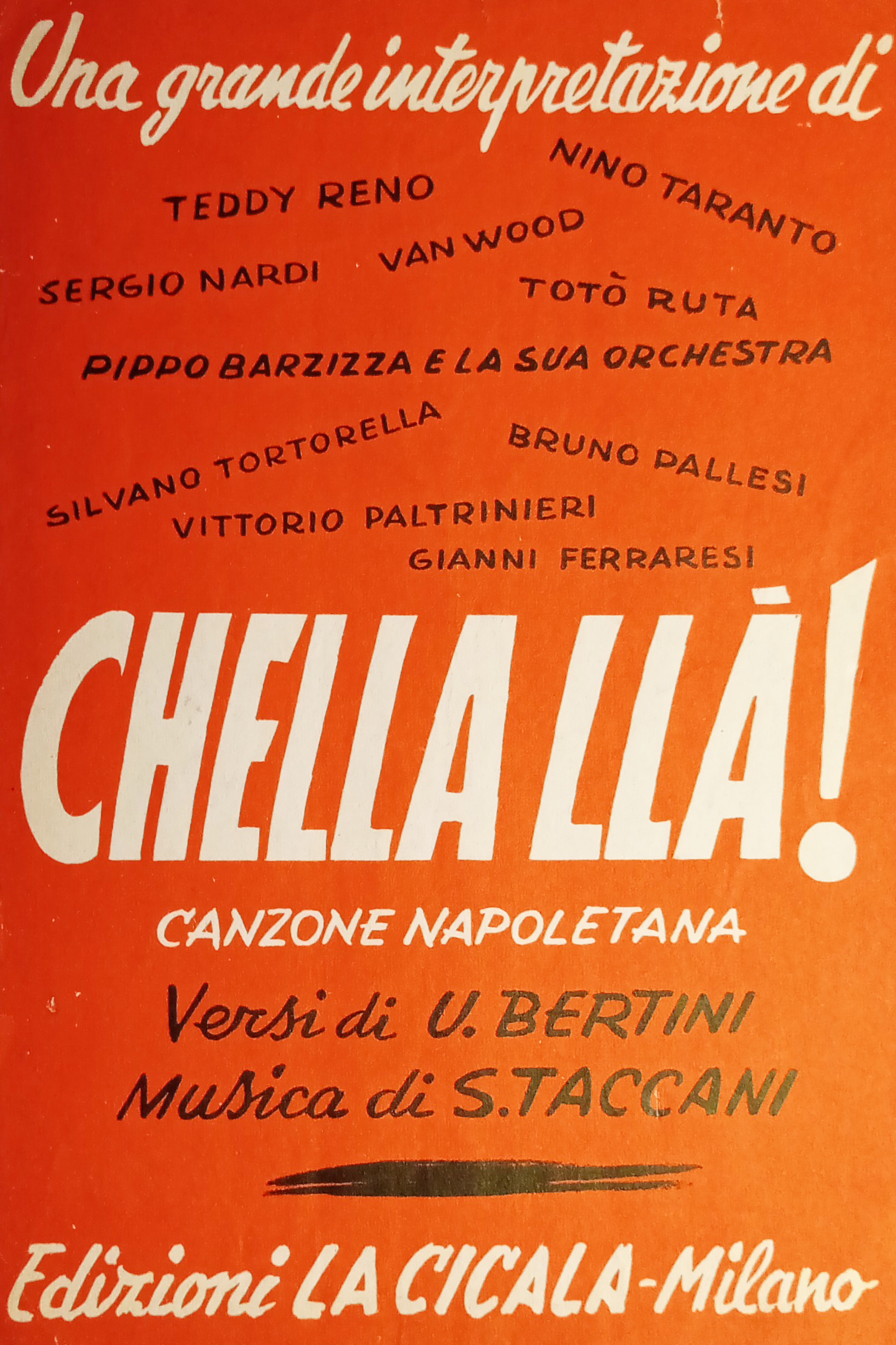 Spartiti - Chella llà - Moderato per Canto - Mandolino …