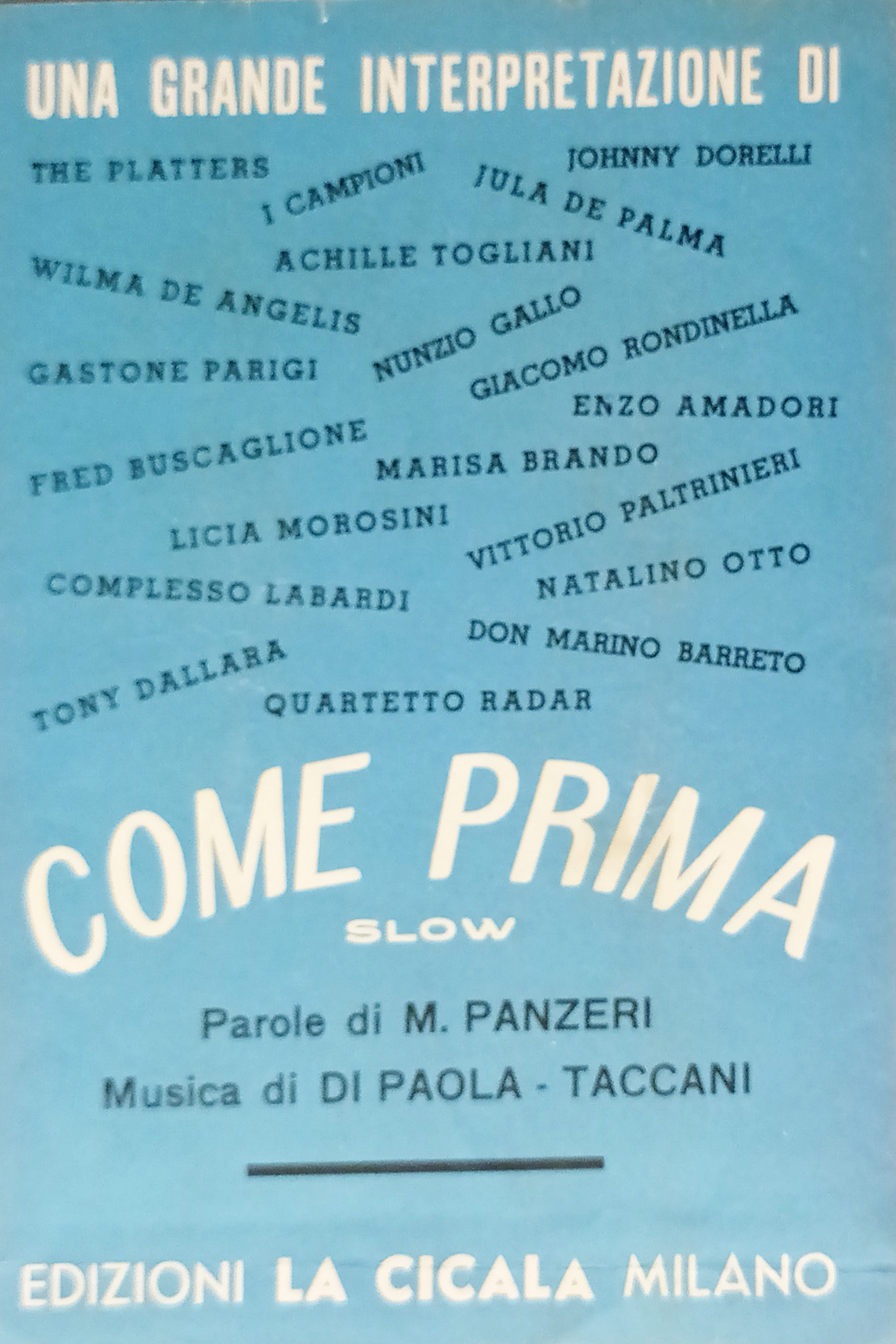 Spartiti - Come prima - Slow per Canto, Mandolino o …