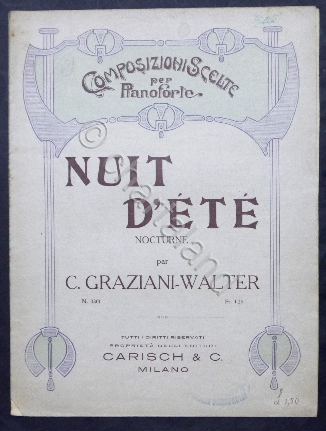 Spartiti - Composizioni per piano - C. Graziani-Walter - Nuit …