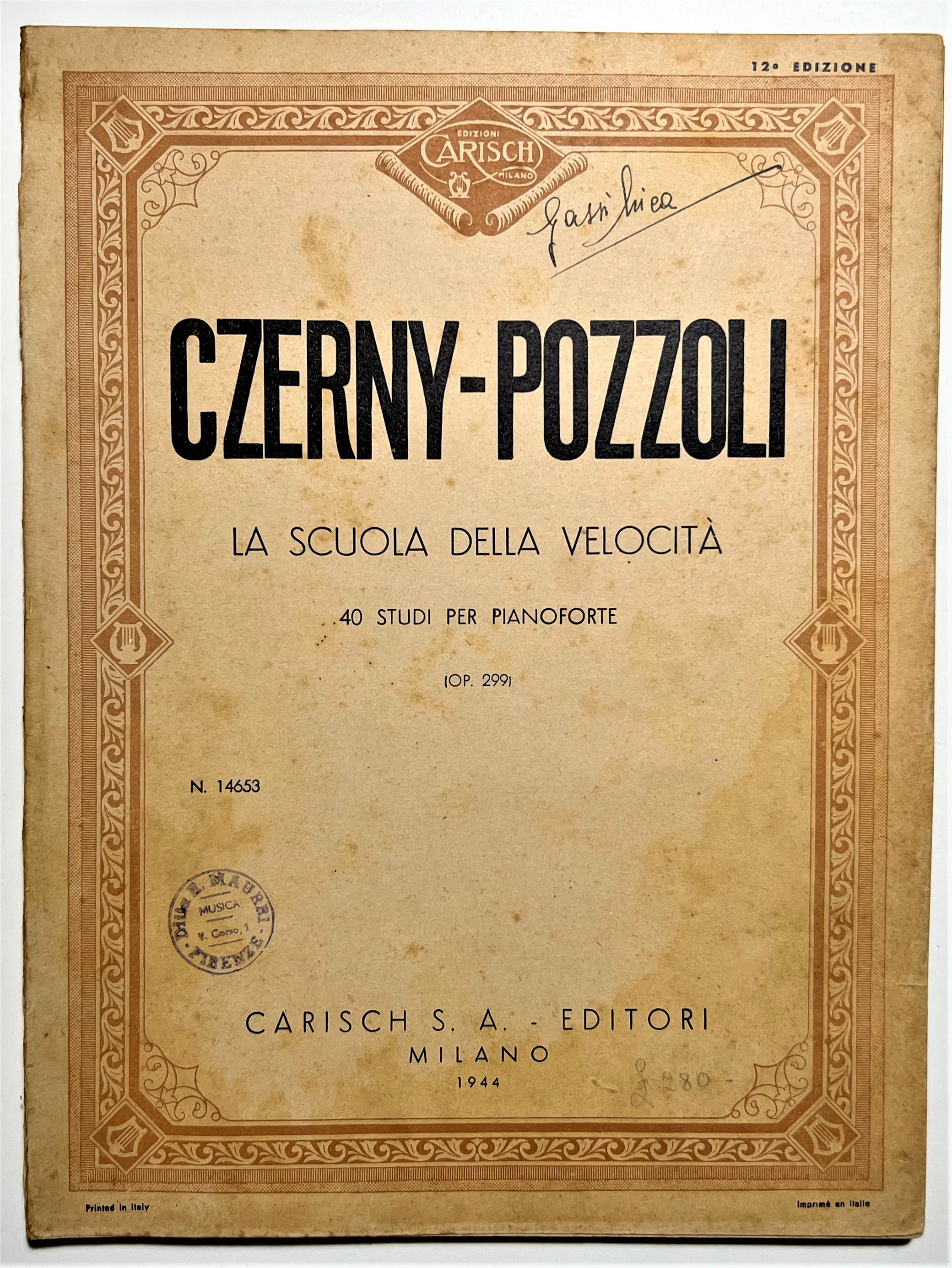 Spartiti - Czerny-Pozzoli - La Scuola della Velocità: 40 studi …