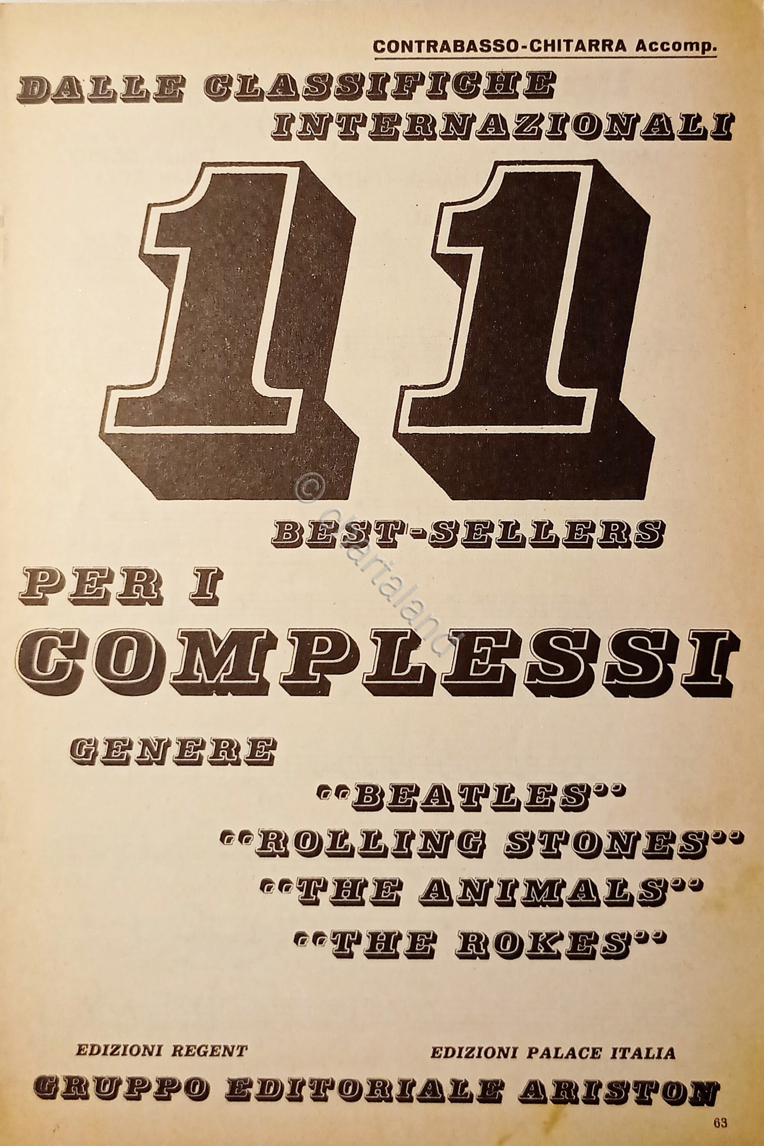 Spartiti - Dalle Classifiche Internazionali 11 Best-Sellers per i Complessi …