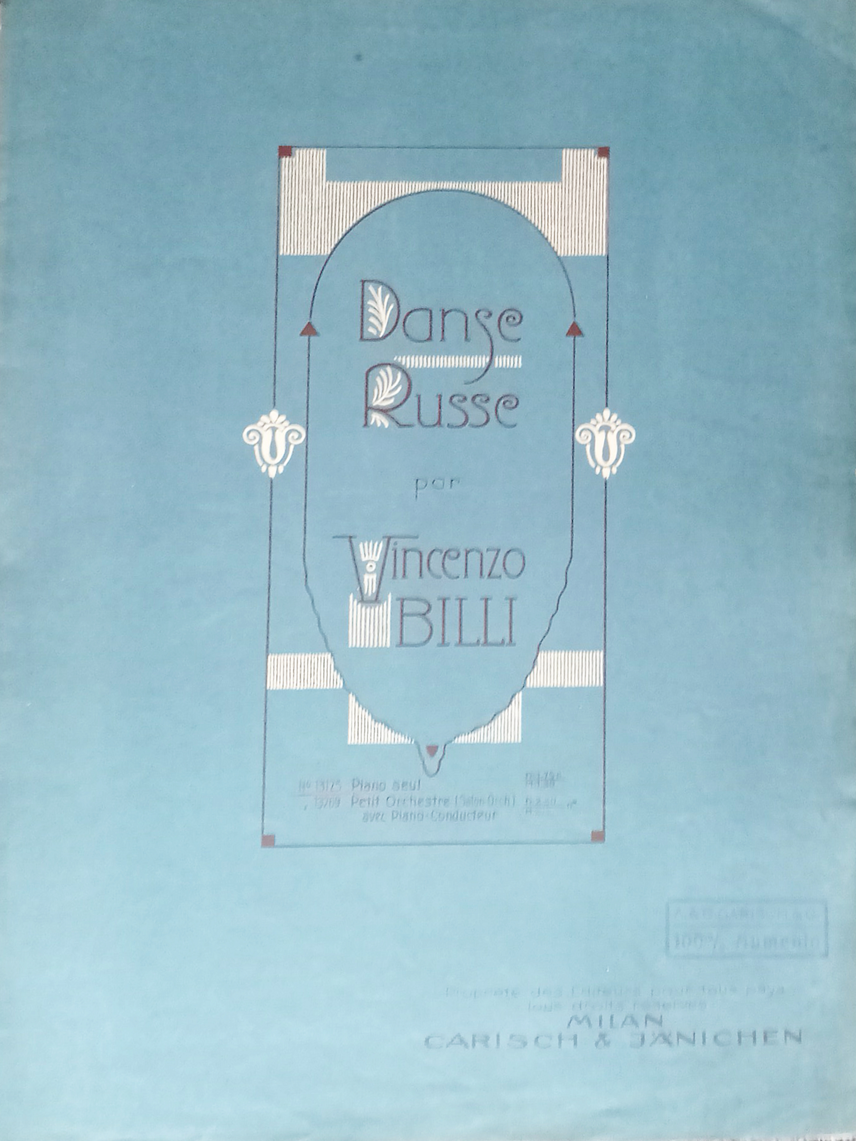 Spartiti - Danse Russe par Vincenzo Billi per Piano Seul …