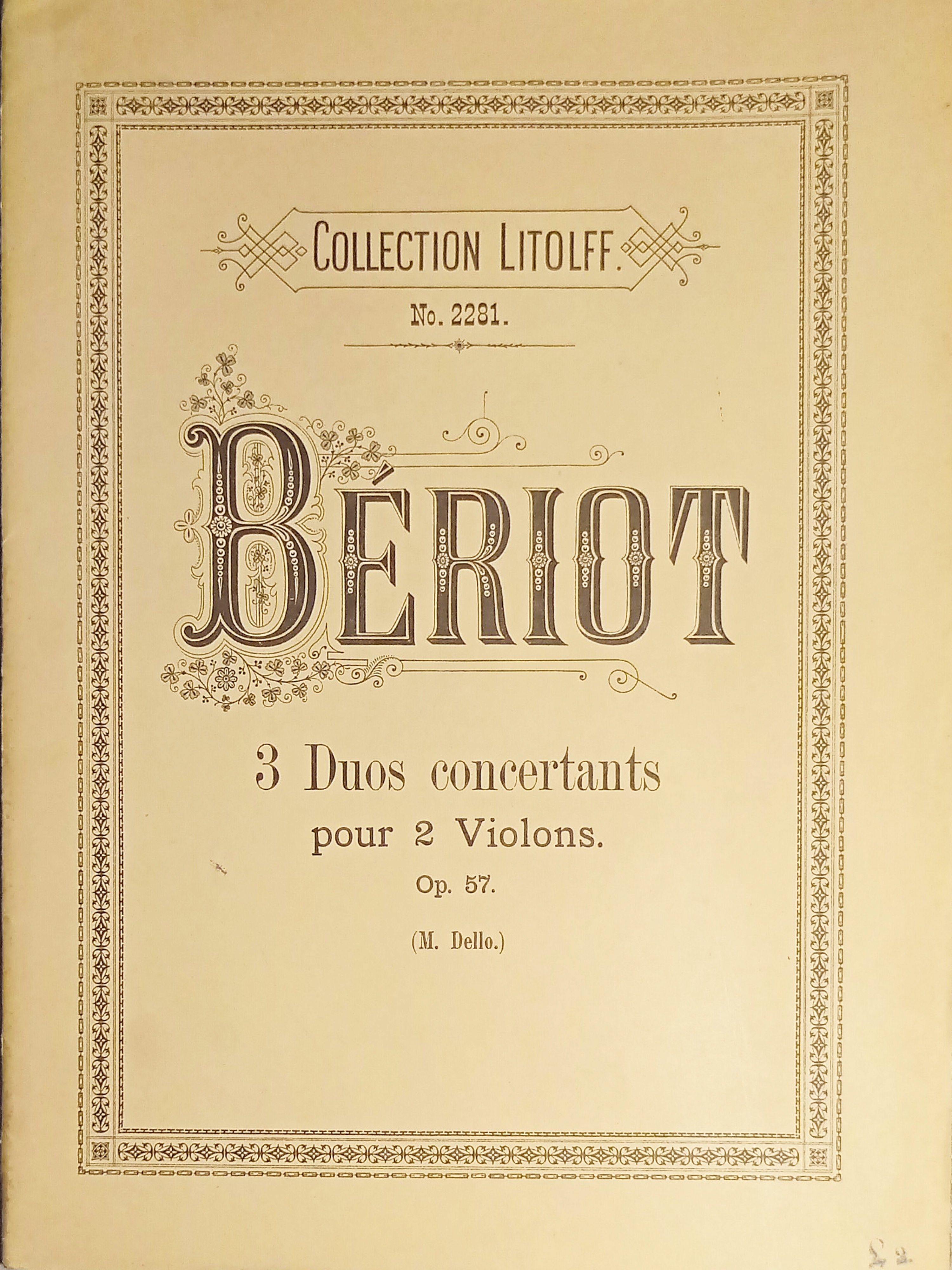 Spartiti - Duos Concertants pour 2 Violons par Ch. De …