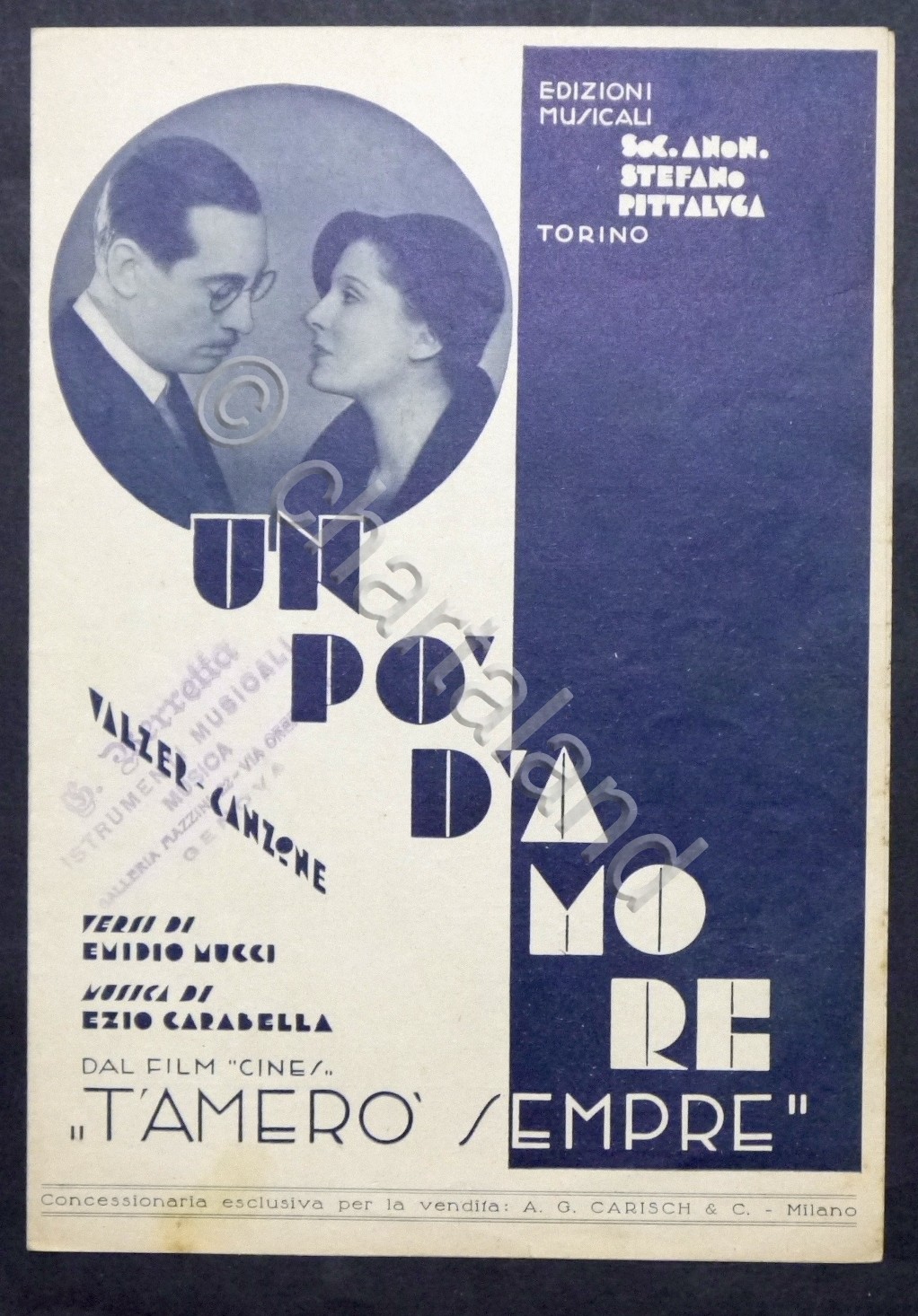 Spartiti - E. Carabella - Un po' d'amore - Canzone …