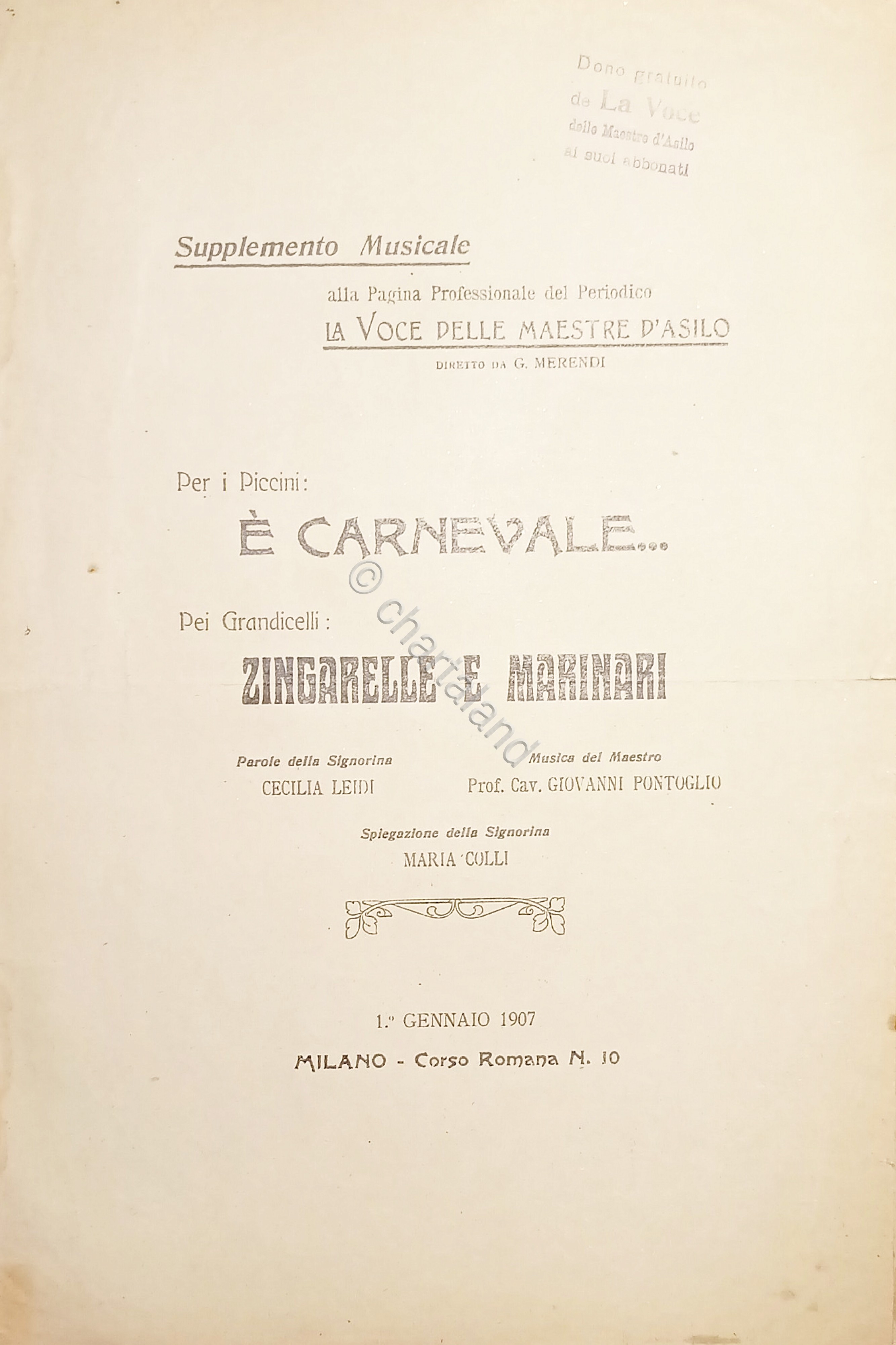 Spartiti - E Carnevale... - Zingarelle e Marinari di G. …