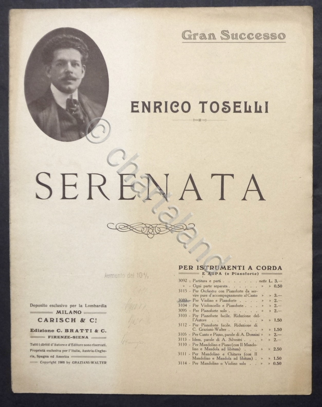 Spartiti - E. Toselli - Serenata per violino e pianoforte …
