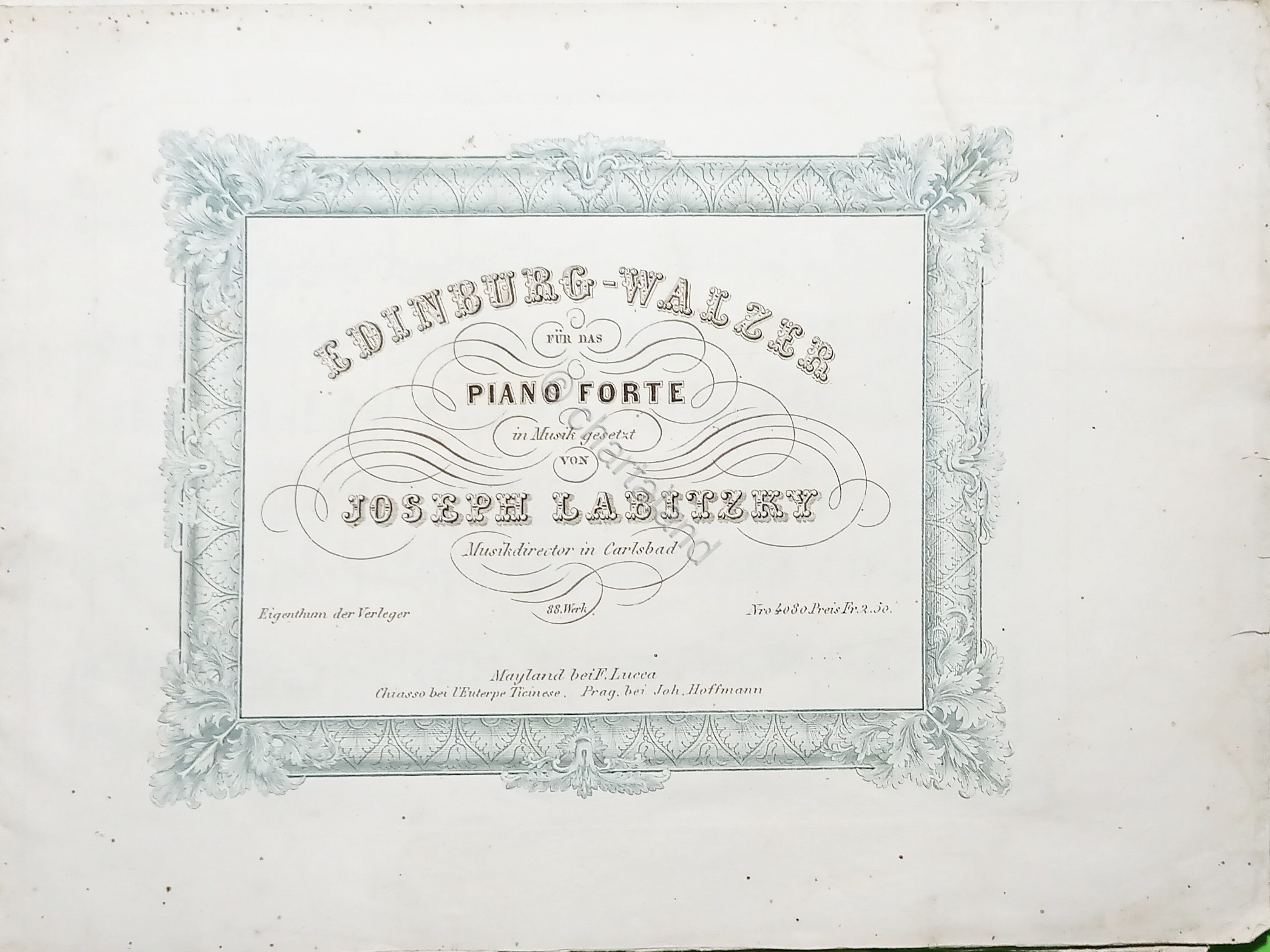 Spartiti - Edinburgh Walzer fur Pianoforte von J. Labitzky - …