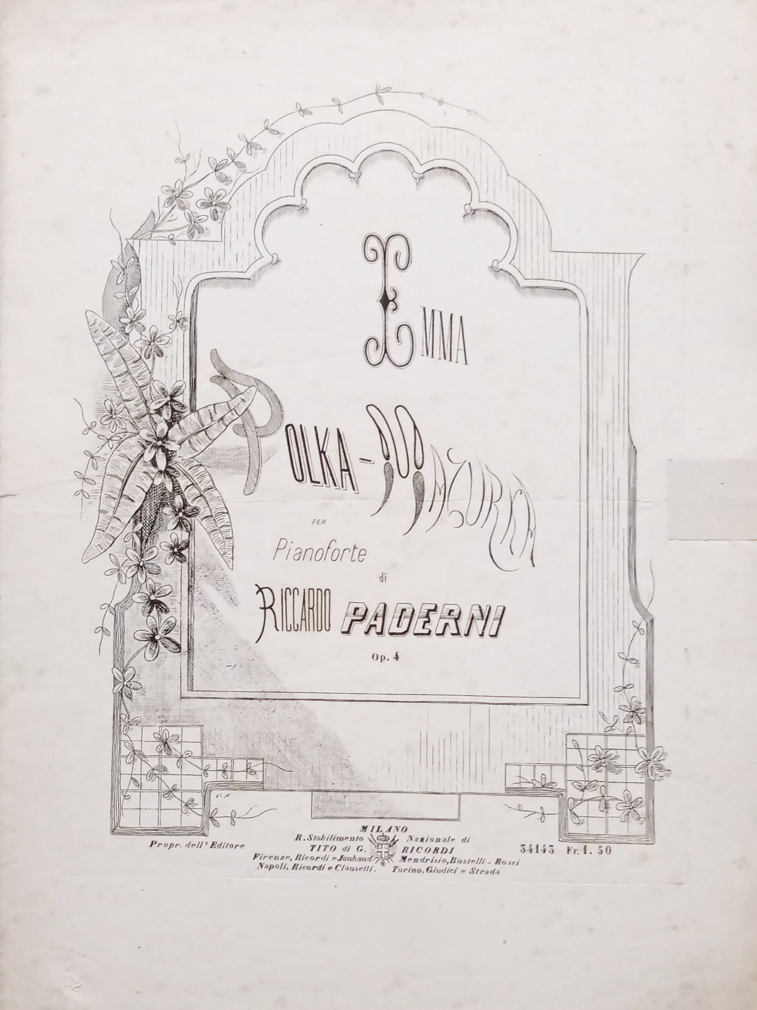 Spartiti - Emma - Polka Mazurka per Pianoforte di Riccardo …