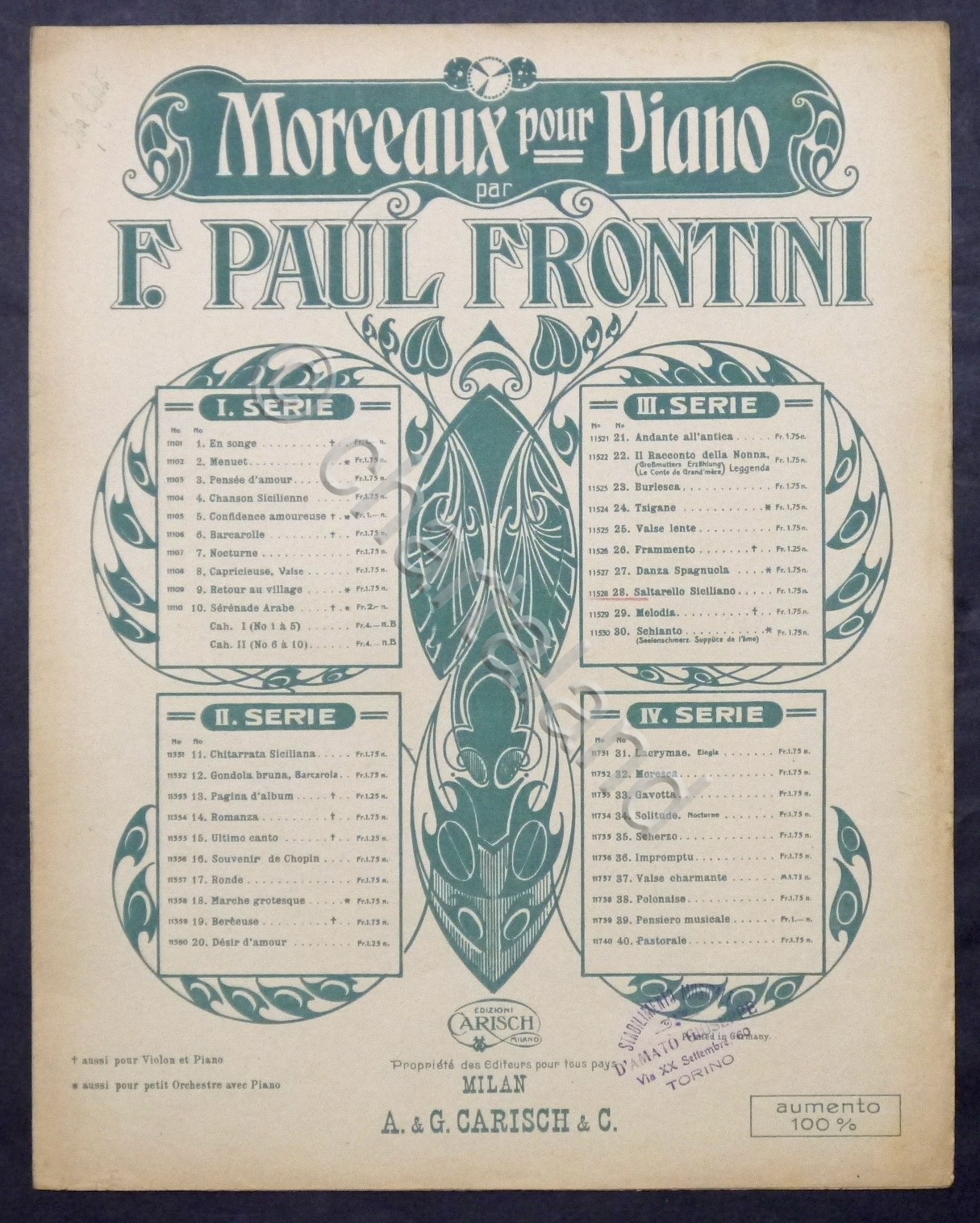 Spartiti - F. P. Frontini - Saltarello siciliano - per …