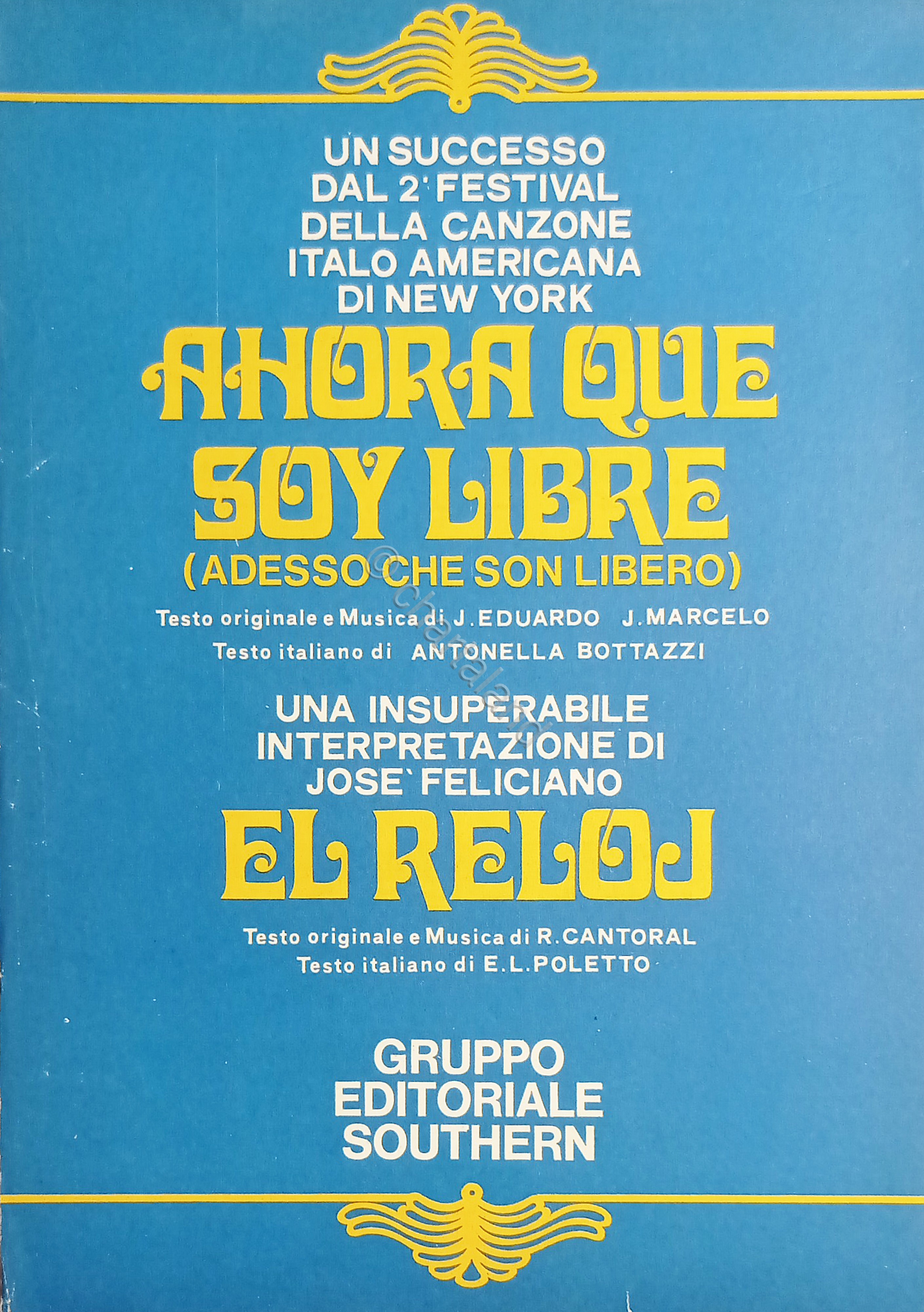 Spartiti - Festival Italo-Americano - Ahora Que - Soy Libre …