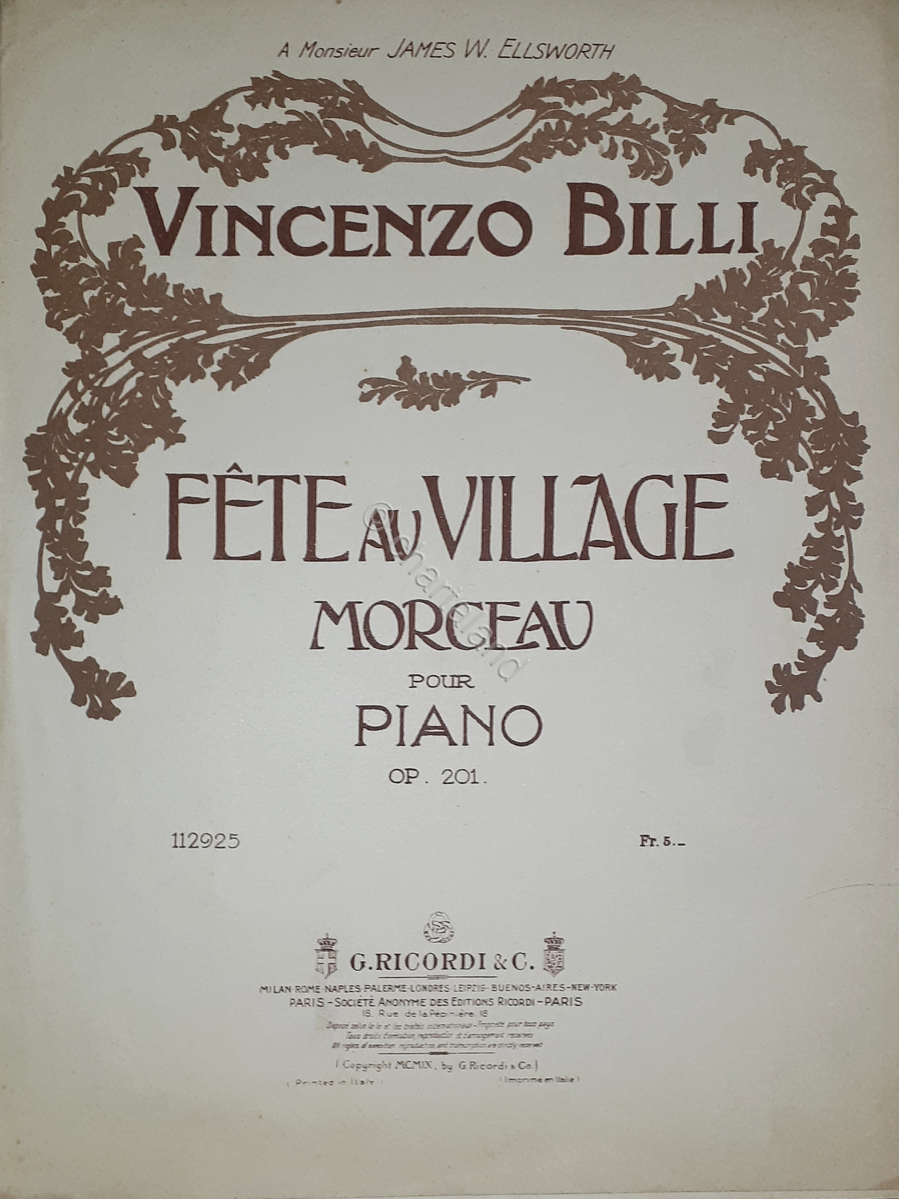 Spartiti - Fete au Village - Morceau pour Piano par …