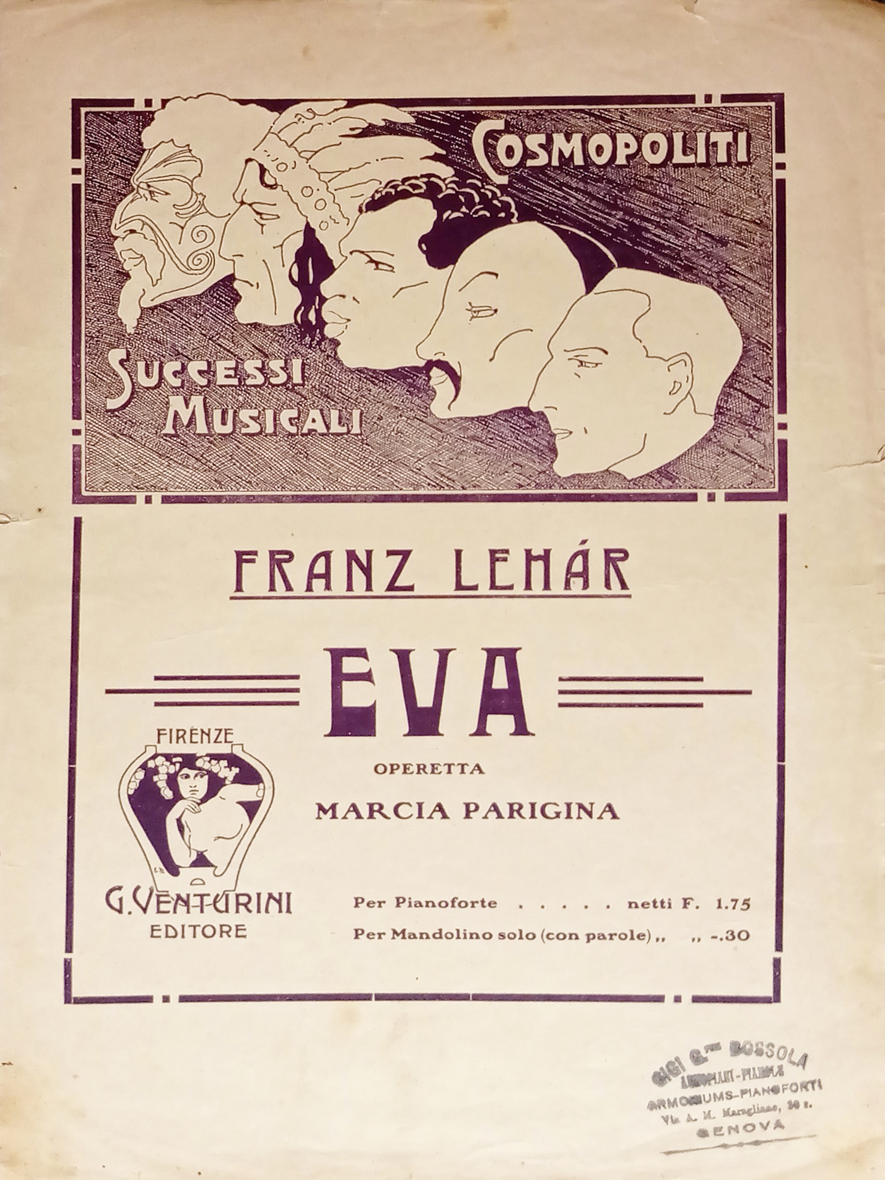 Spartiti - Franz Lehàr - Eva - Operetta Marcia Parigina …