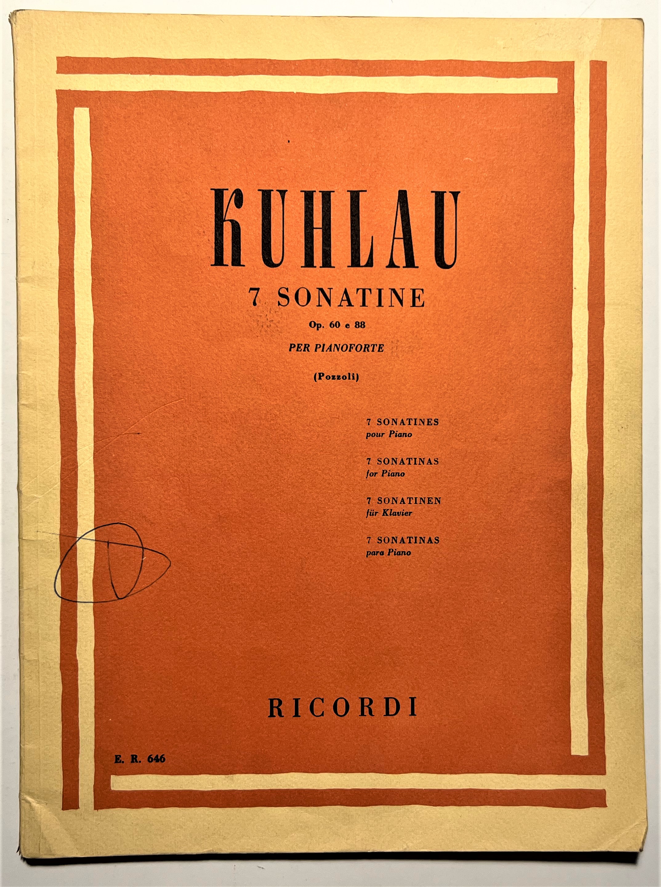 Spartiti - Friedrich Kuhlau - 7 Sonatine Op. 60 e …