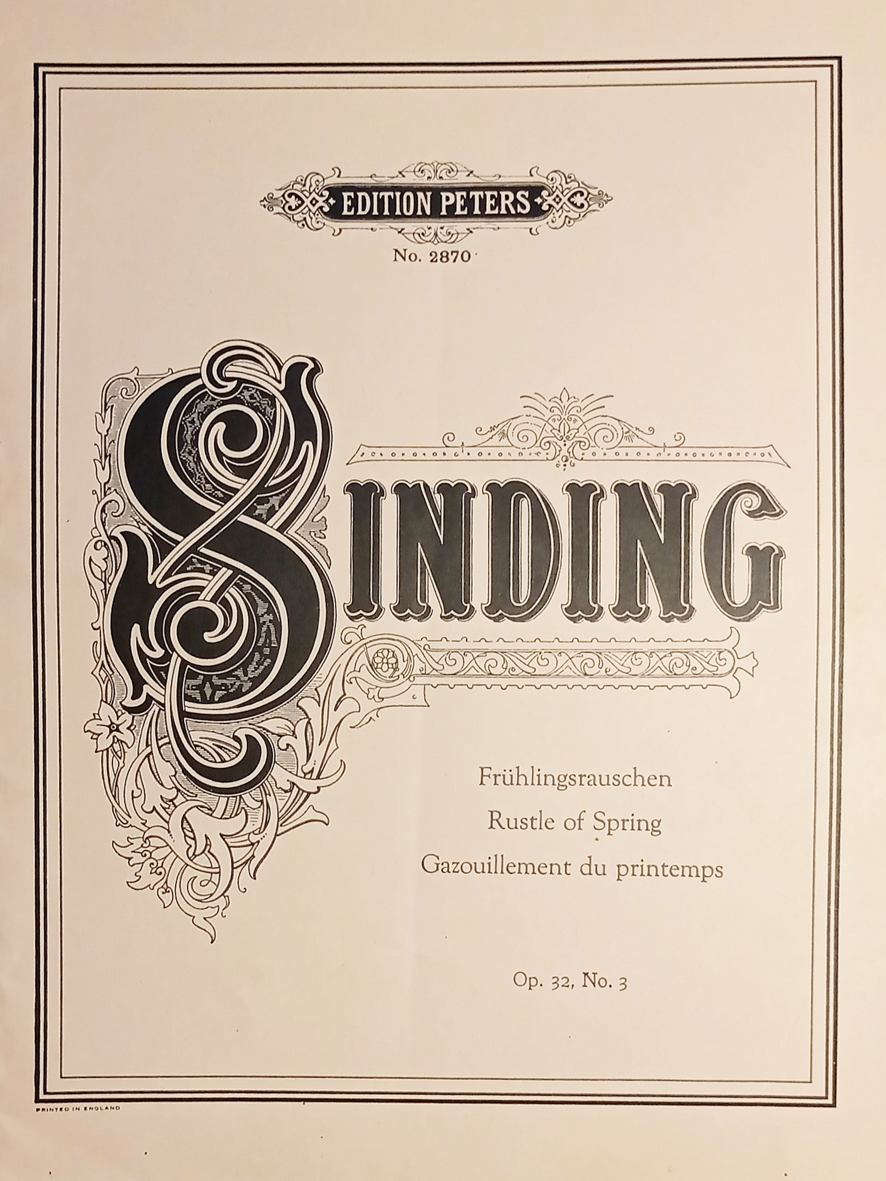 Spartiti - Frühlingsrauschen - Christian Sinding Op. 32 N. 3