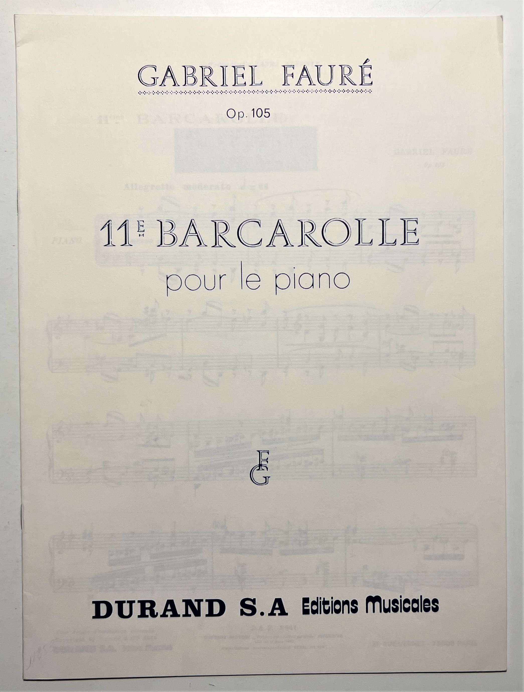 Spartiti - Gabriel Fauré - Op. 105 - II.e Barcarolle …