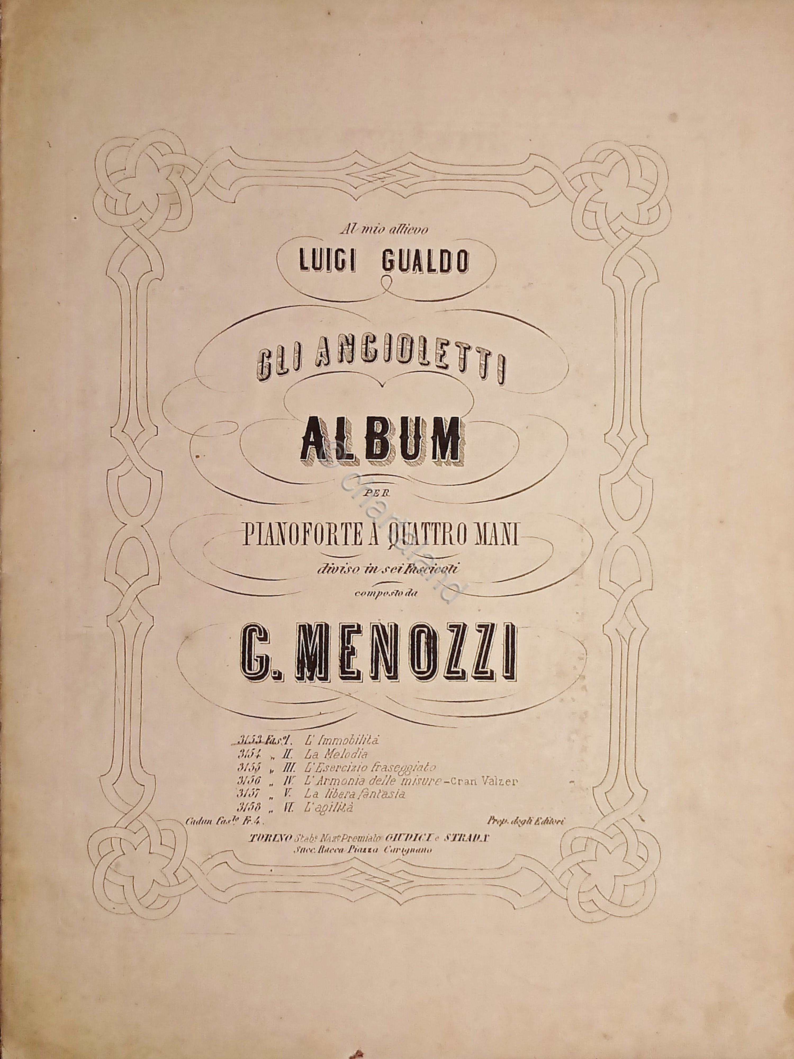 Spartiti - Gli Angioletti - Album per Pianoforte a Quattro …