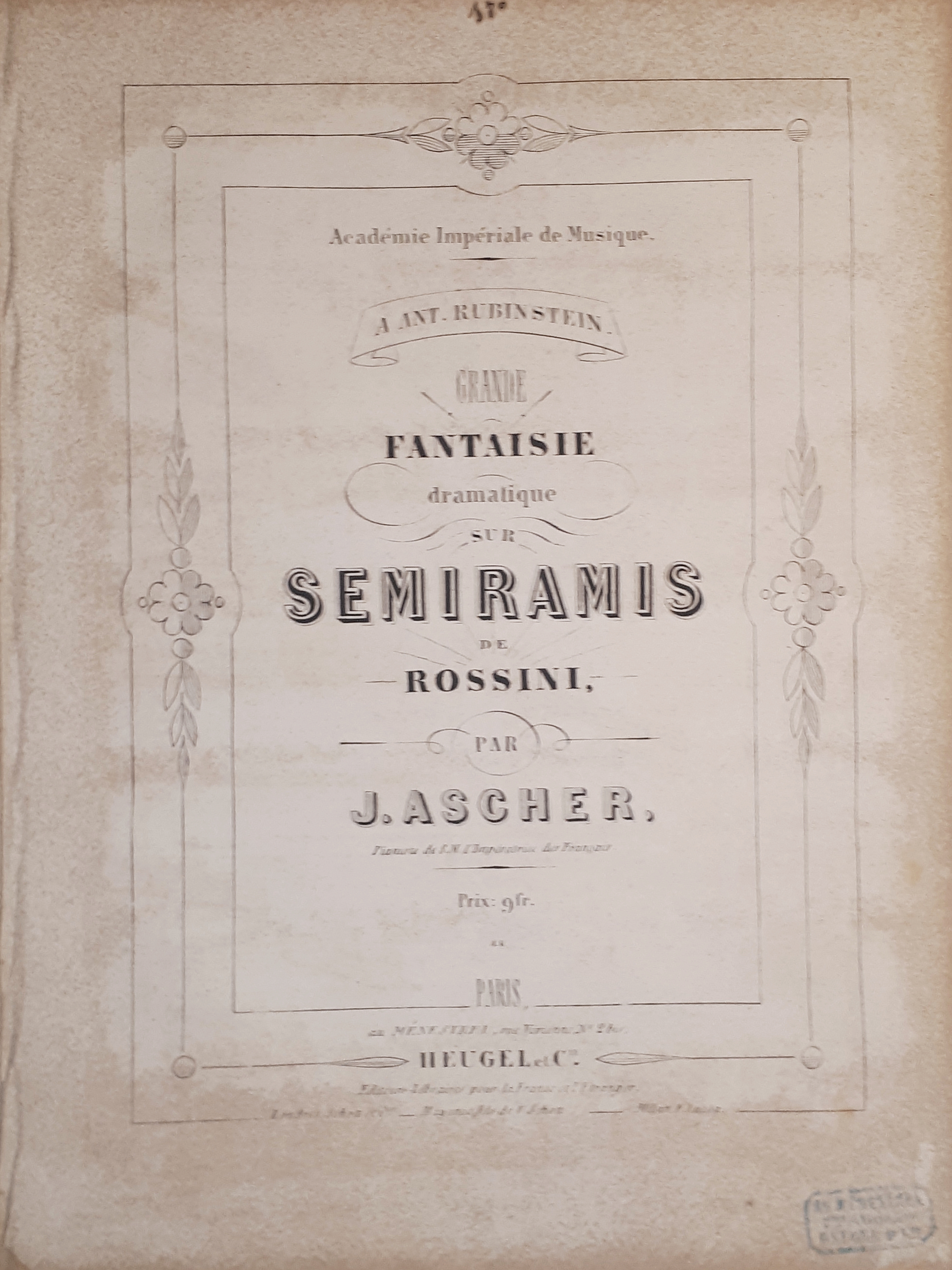 Spartiti - Grande Fantaisie - Sémiramis de Rossini De Rossini …