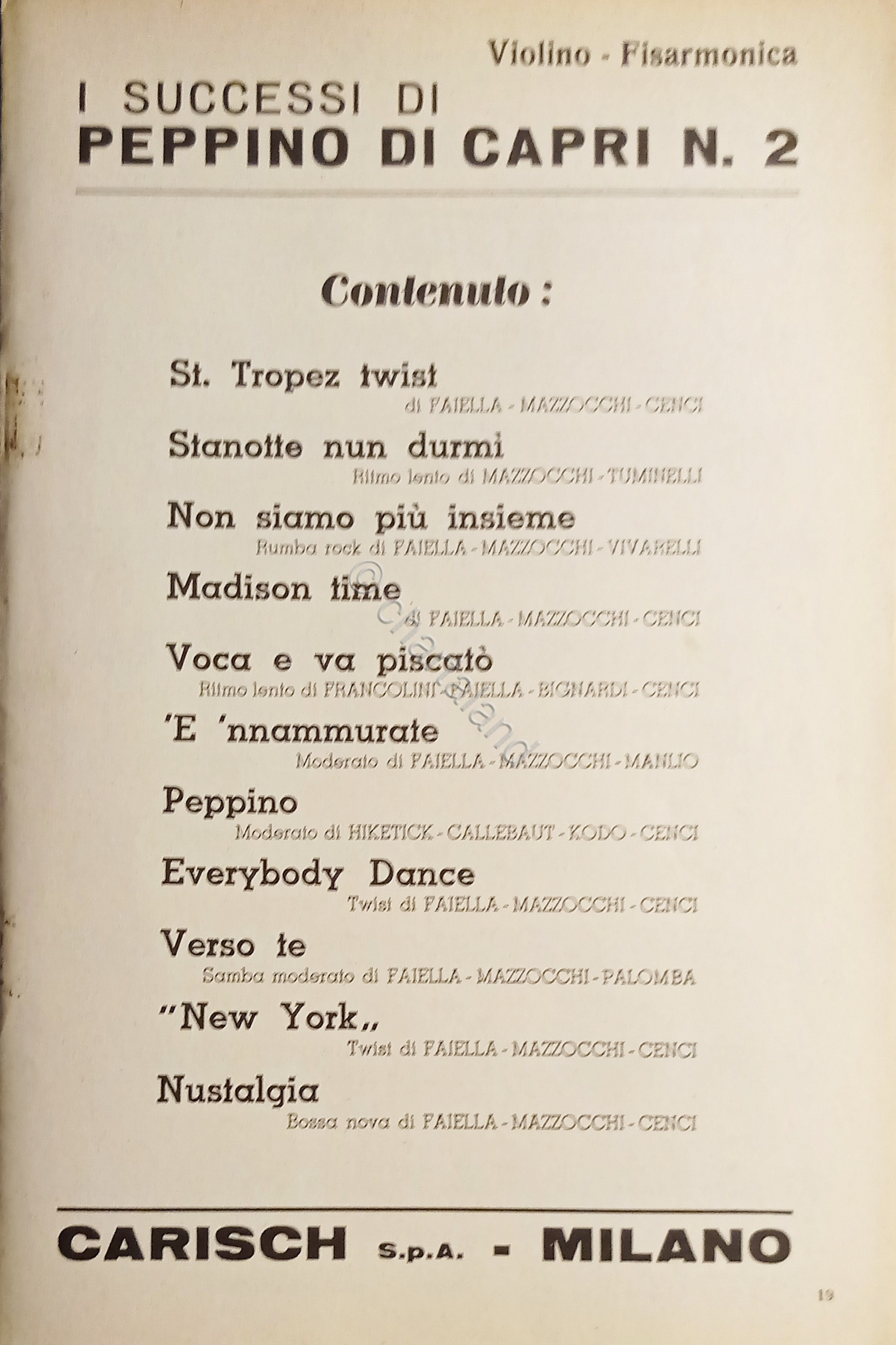 Spartiti - I Successi di Peppino Capri N. 2 - …