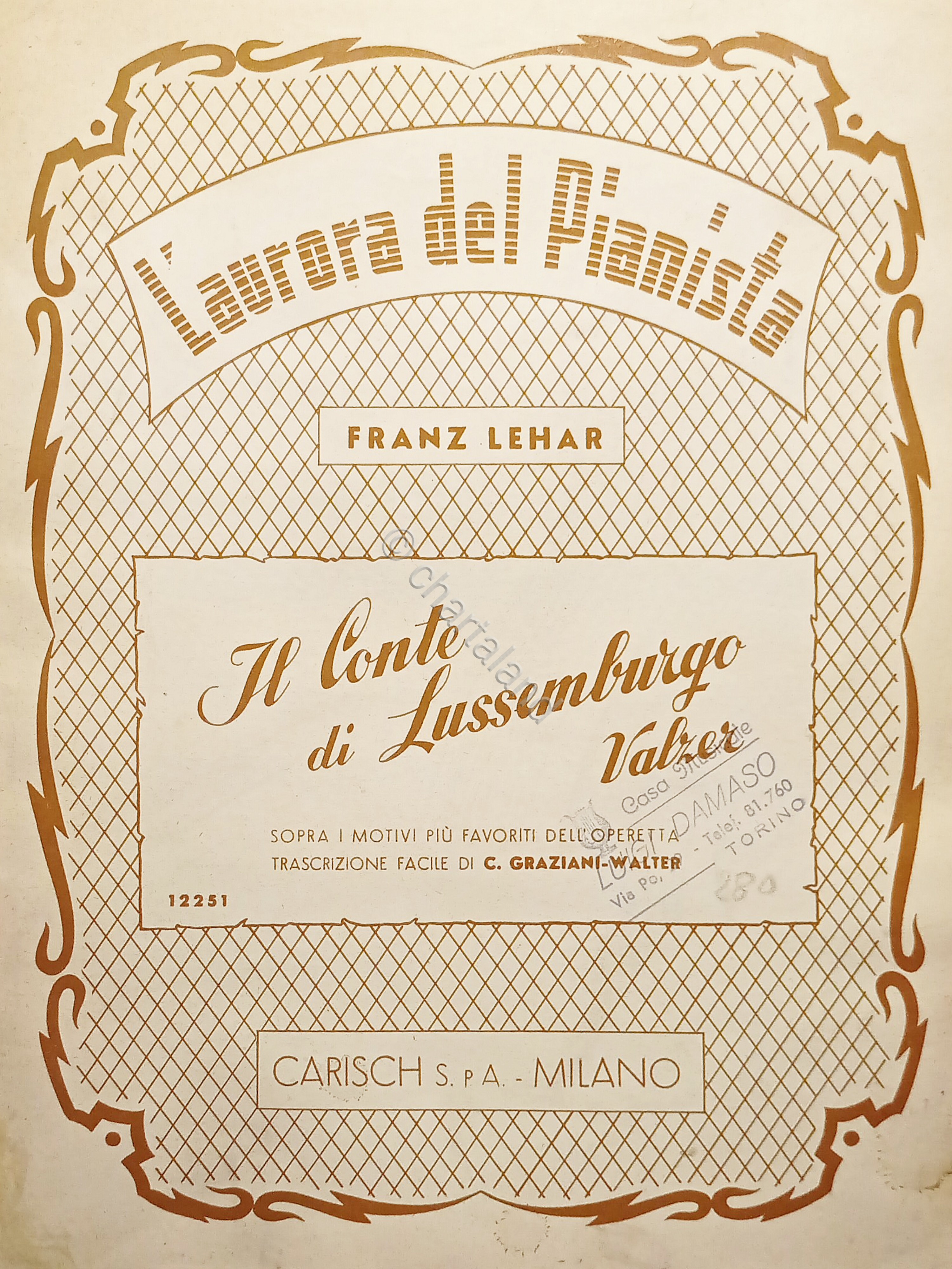 Spartiti - Il Conte di Lussemburgo - Valzer di F. …