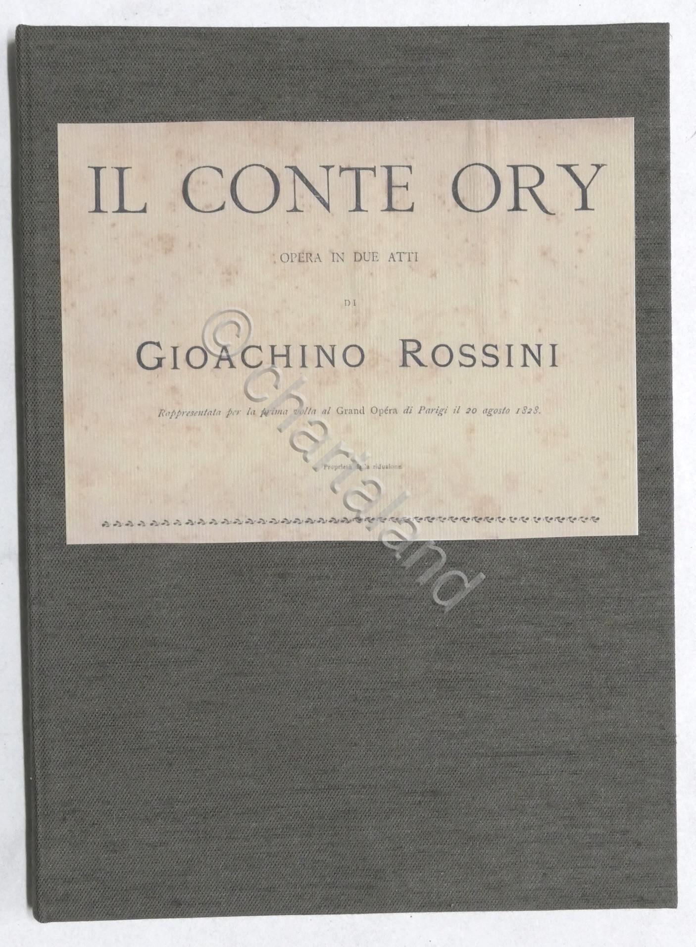 Spartiti - Il Conte Ory - Opera in due atti …