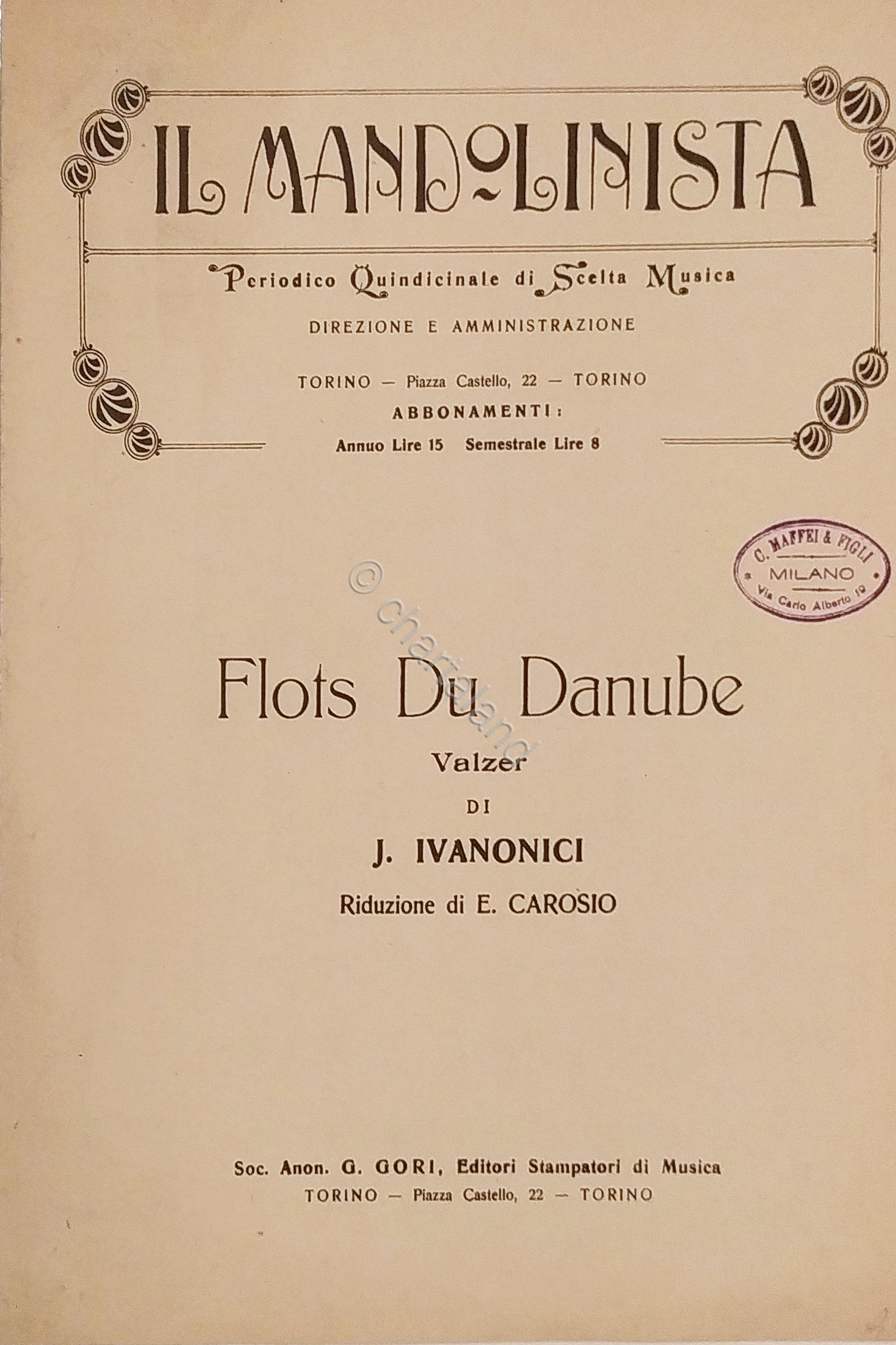 Spartiti - Il Mandolinista - Flots Du Danube - Valzer …