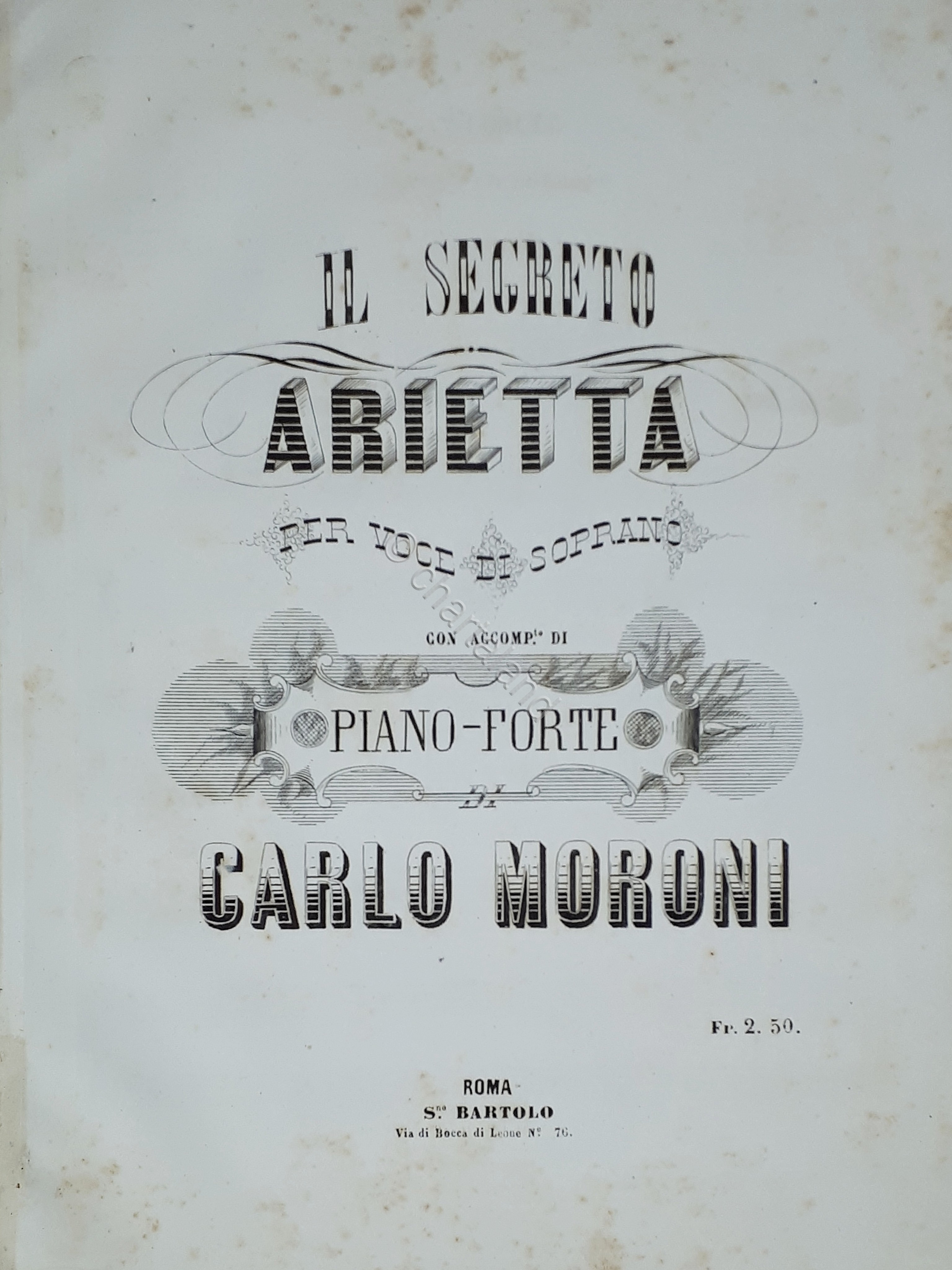 Spartiti - Il Segreto - Arietta per Voce Soprano con …