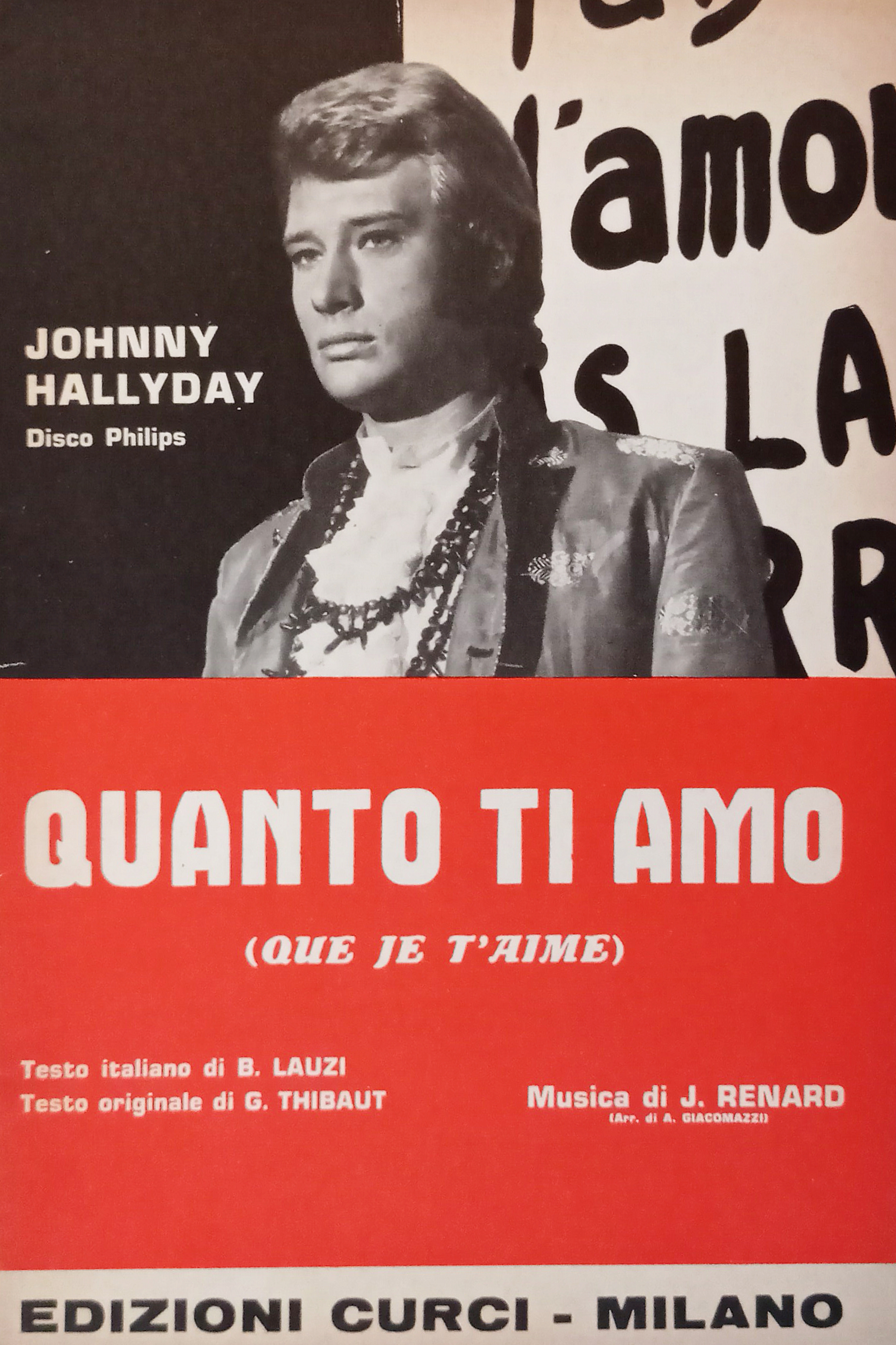 Spartiti - Johnny Hallyday - Quanto ti amo - Gisella …