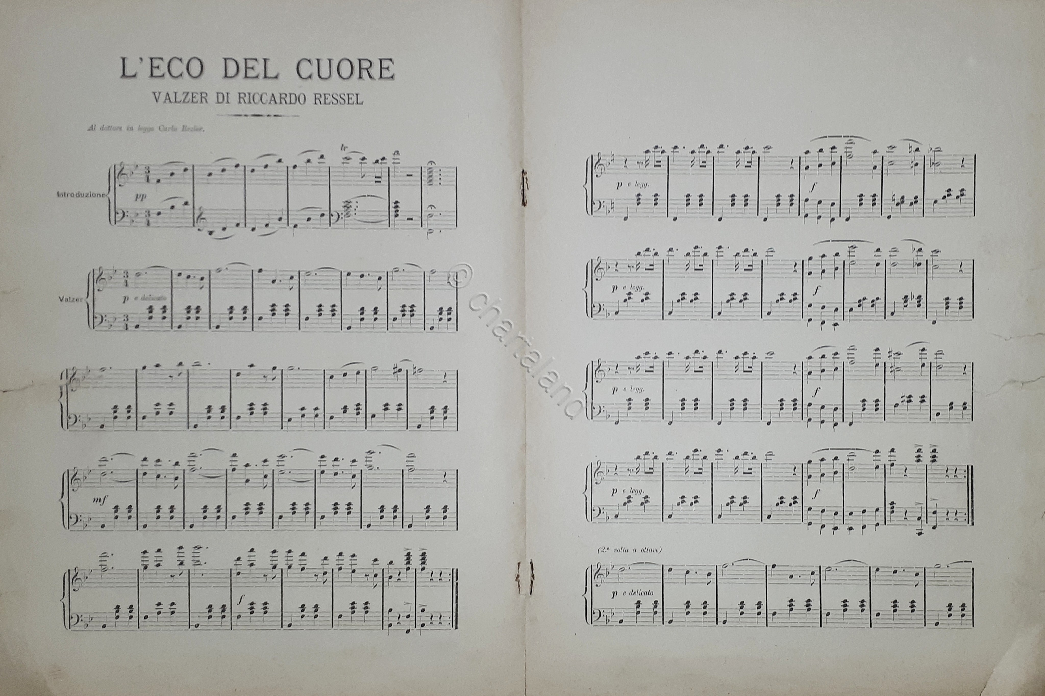Spartiti - L'eco del Cuore - Valzer per Pianoforte di …