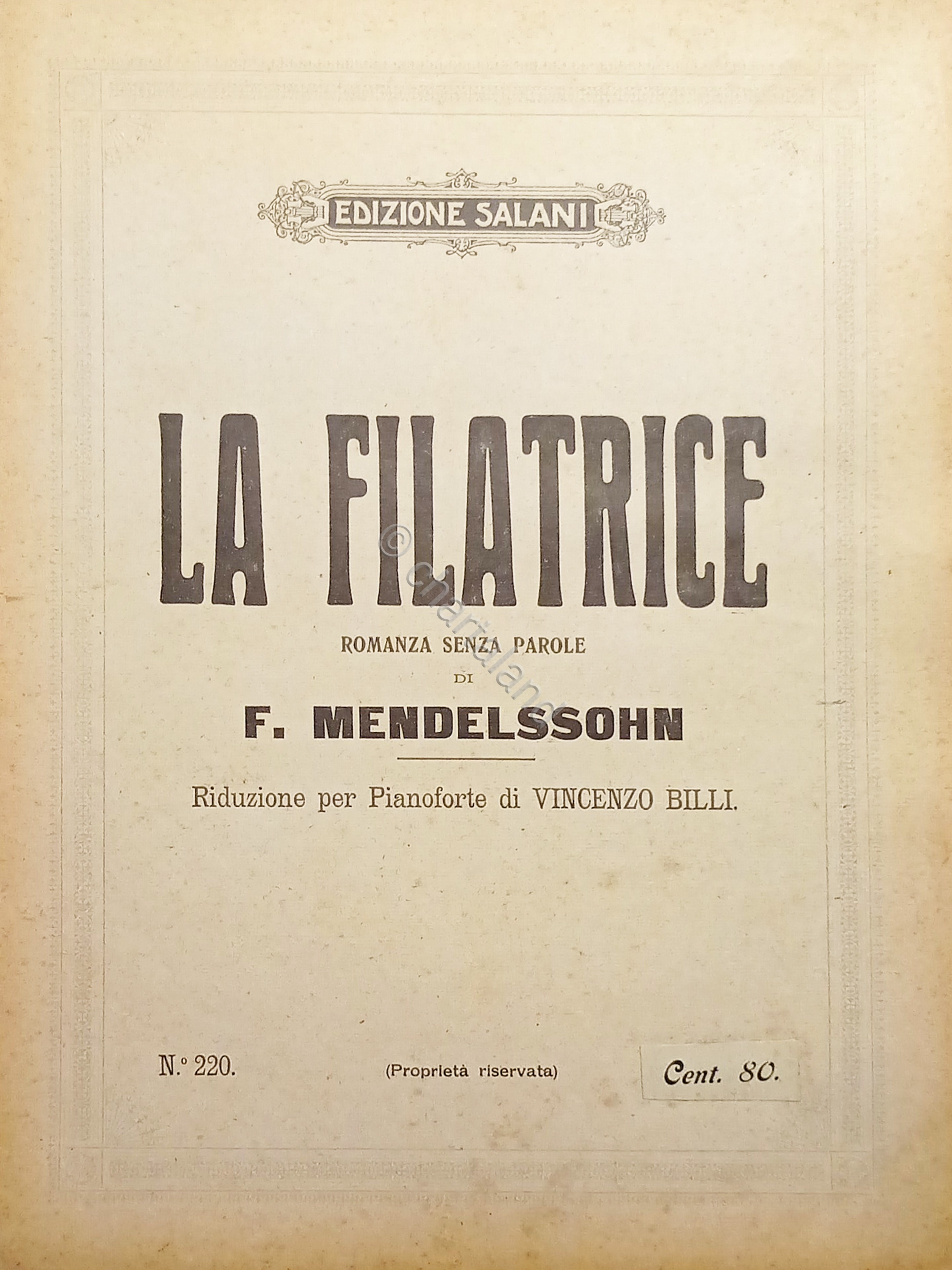Spartiti - La Filatrice - Romanza di F. Mendelssohn per …