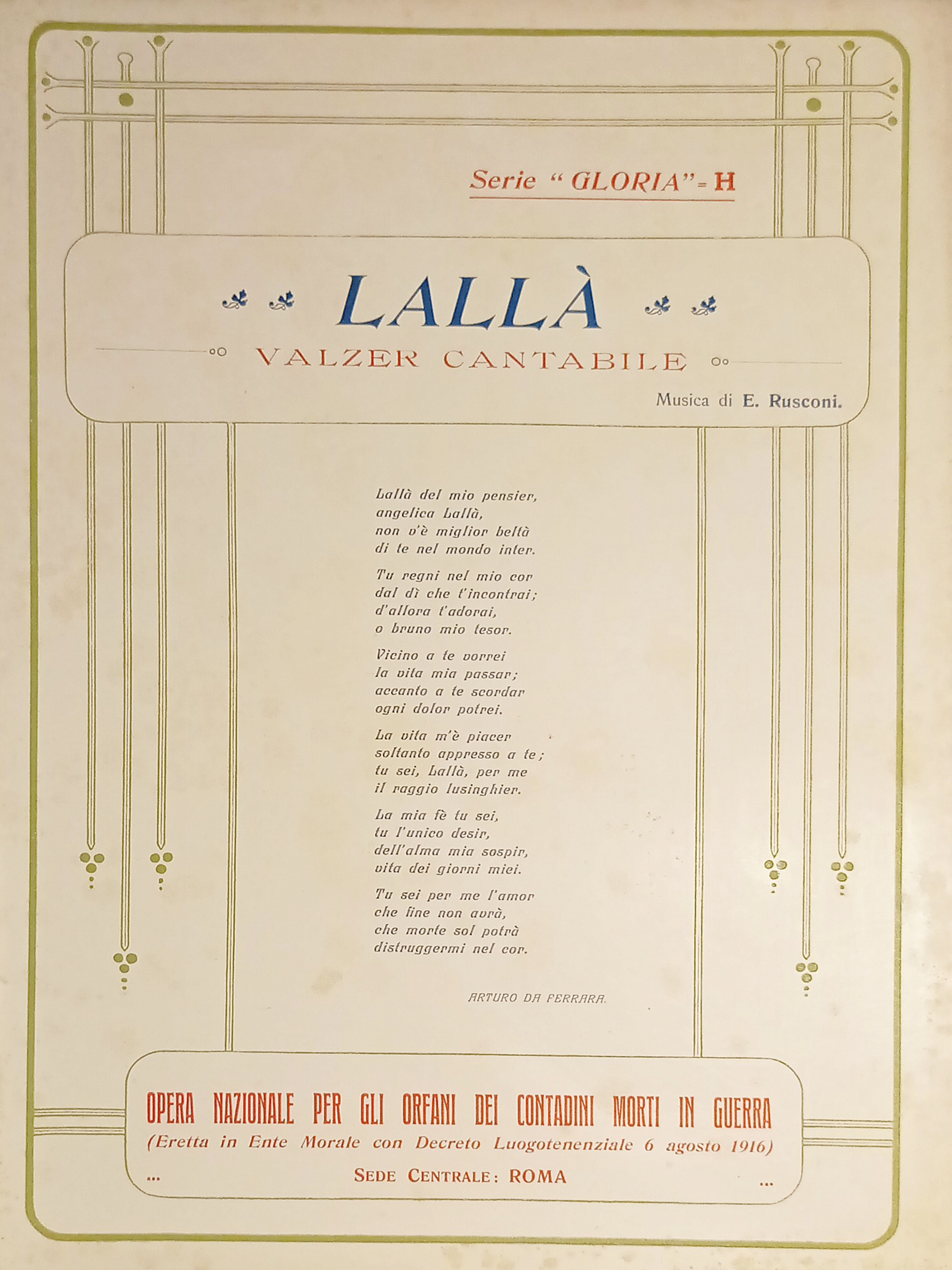 Spartiti - Lallà - Valzer Cantabile per Canto e Piano …