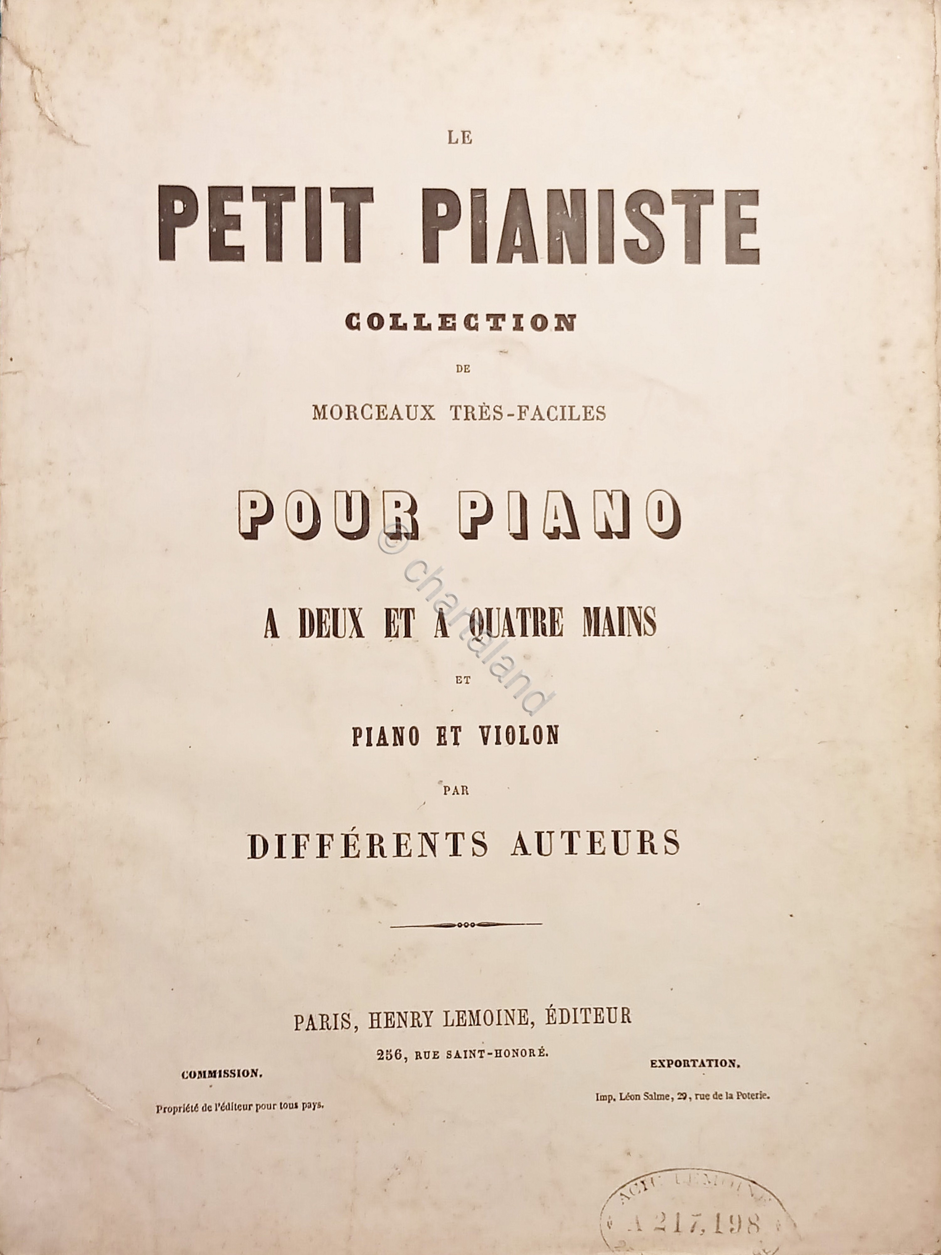 Spartiti - Le Petit Pianiste - Le Turc en Italie …