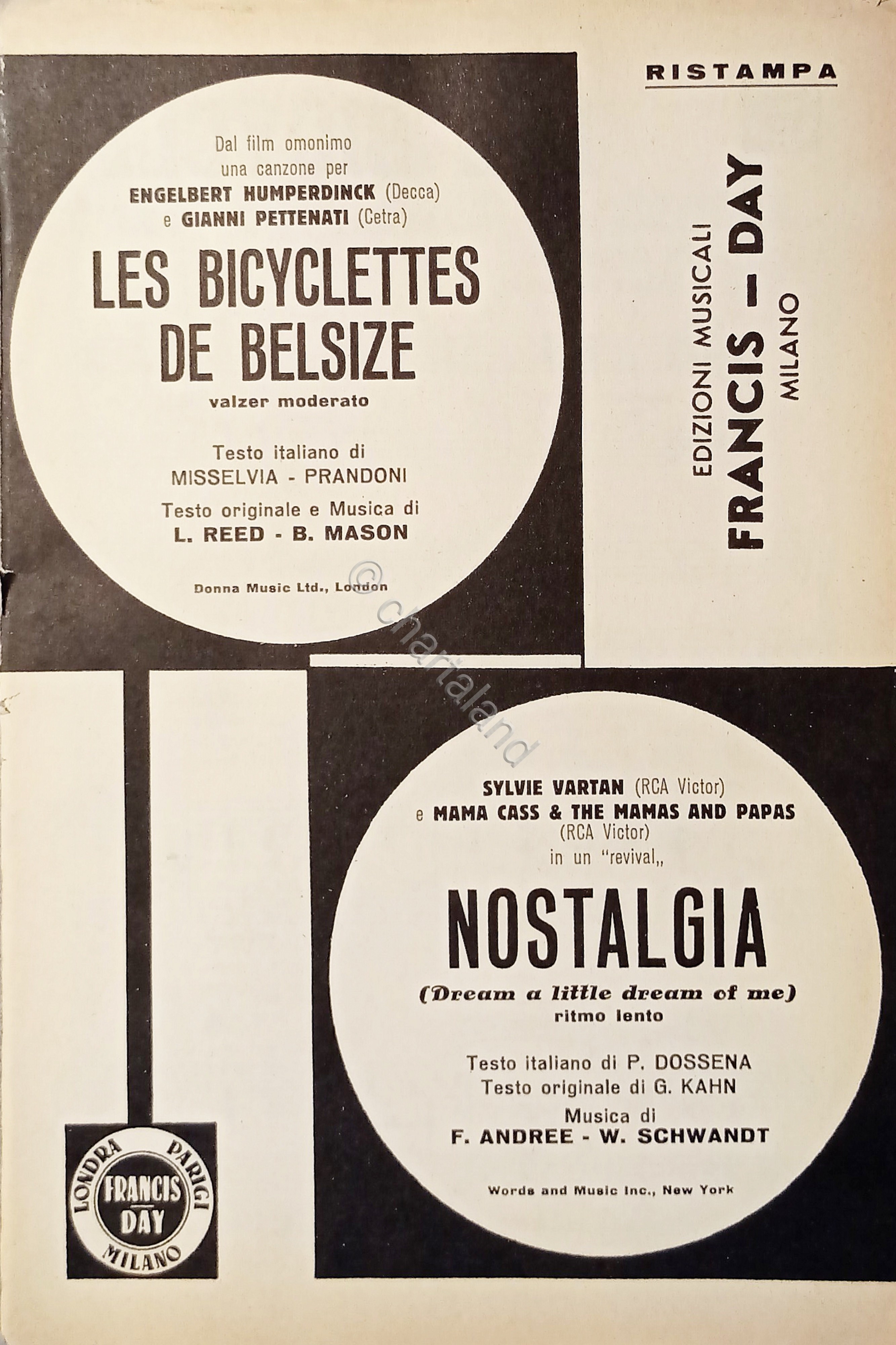 Spartiti - Les Bicyclettes de Belsize (Valzer Moderato) - Nostalgia …